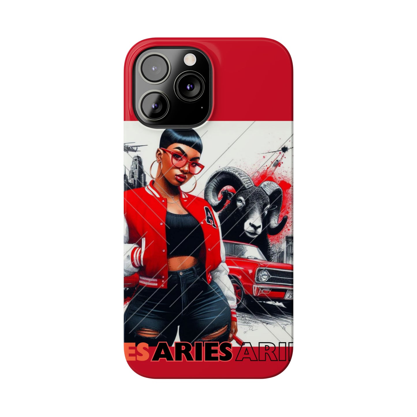 Aries Red Slim Phone Cases - Phone Case