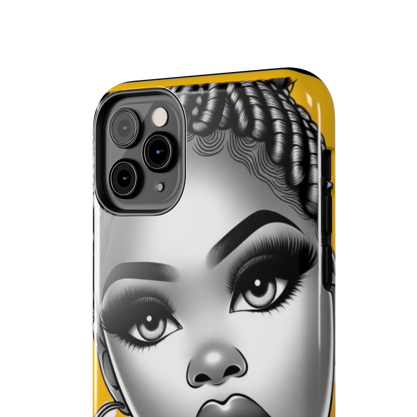 Braid bun Yellow Tough Phone Cases - Phone Case