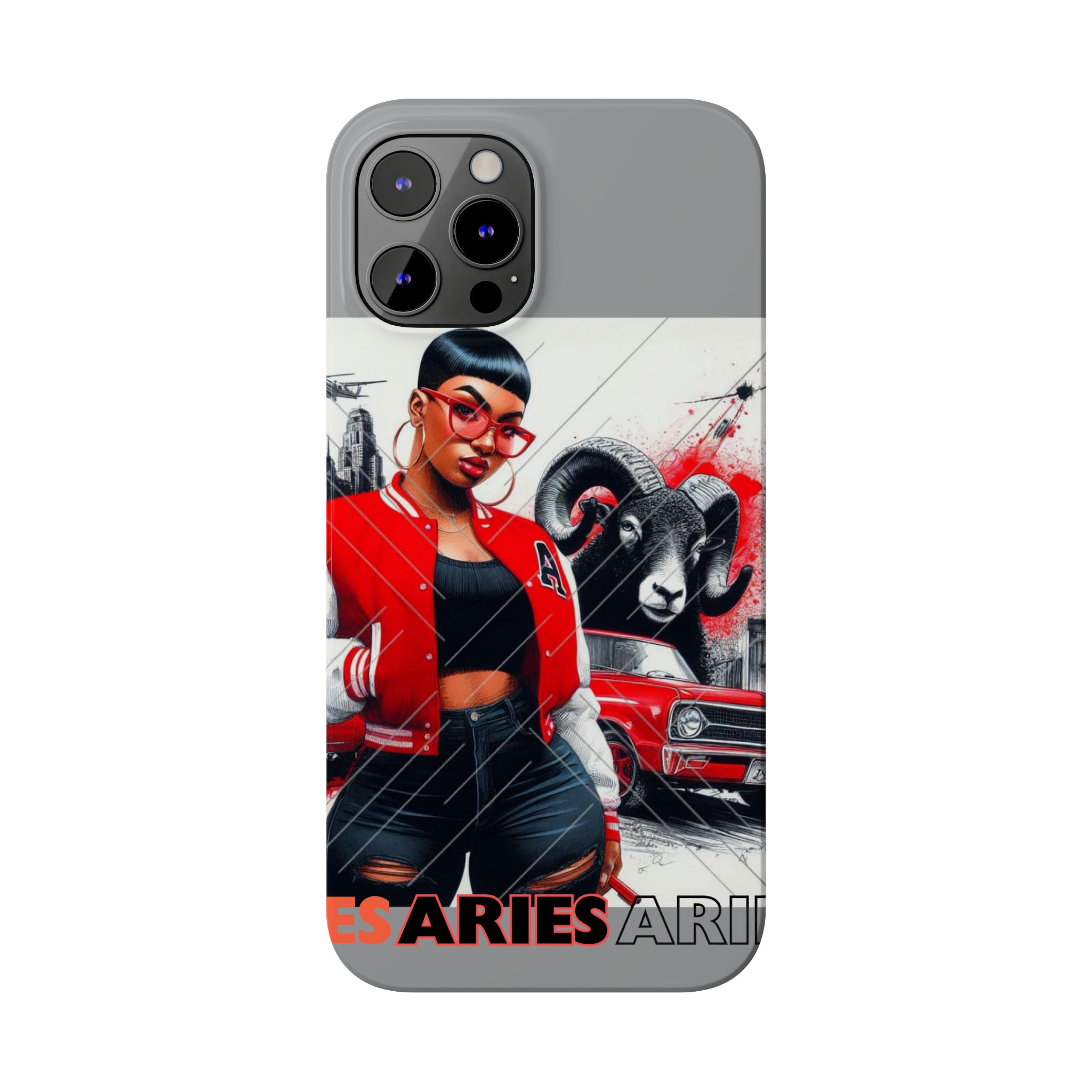 Aries Grey Slim Phone Cases - Phone Case