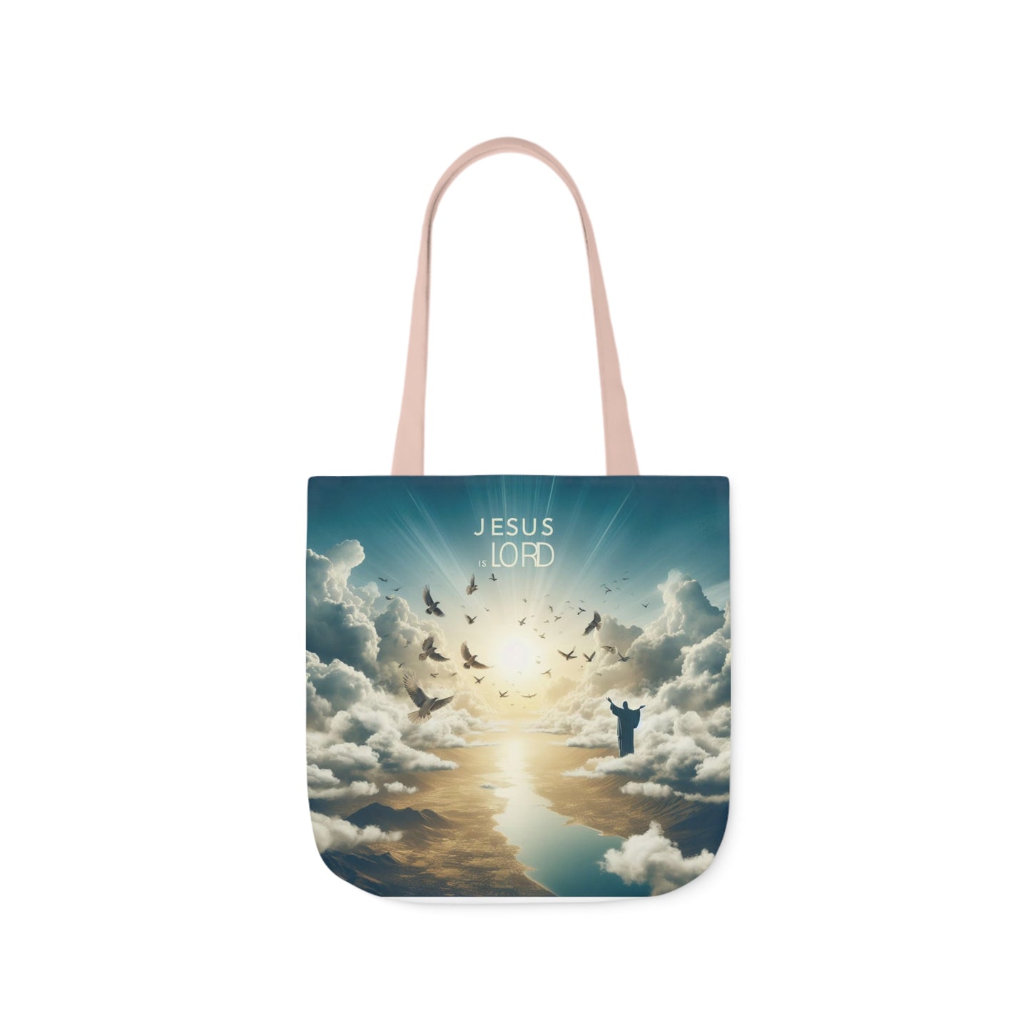 Jesus is Lord Canvas Tote Bag - 16’ × 16’’ / Light Pink - Accessories