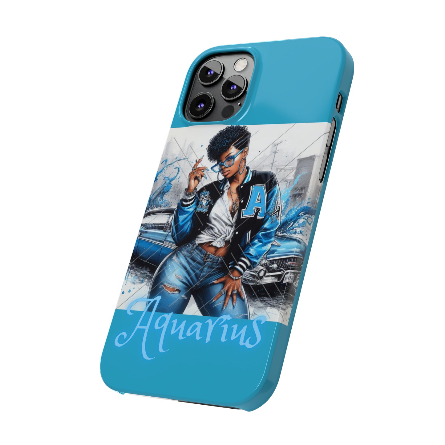 Aquarius Blue Slim Phone Cases - Phone Case