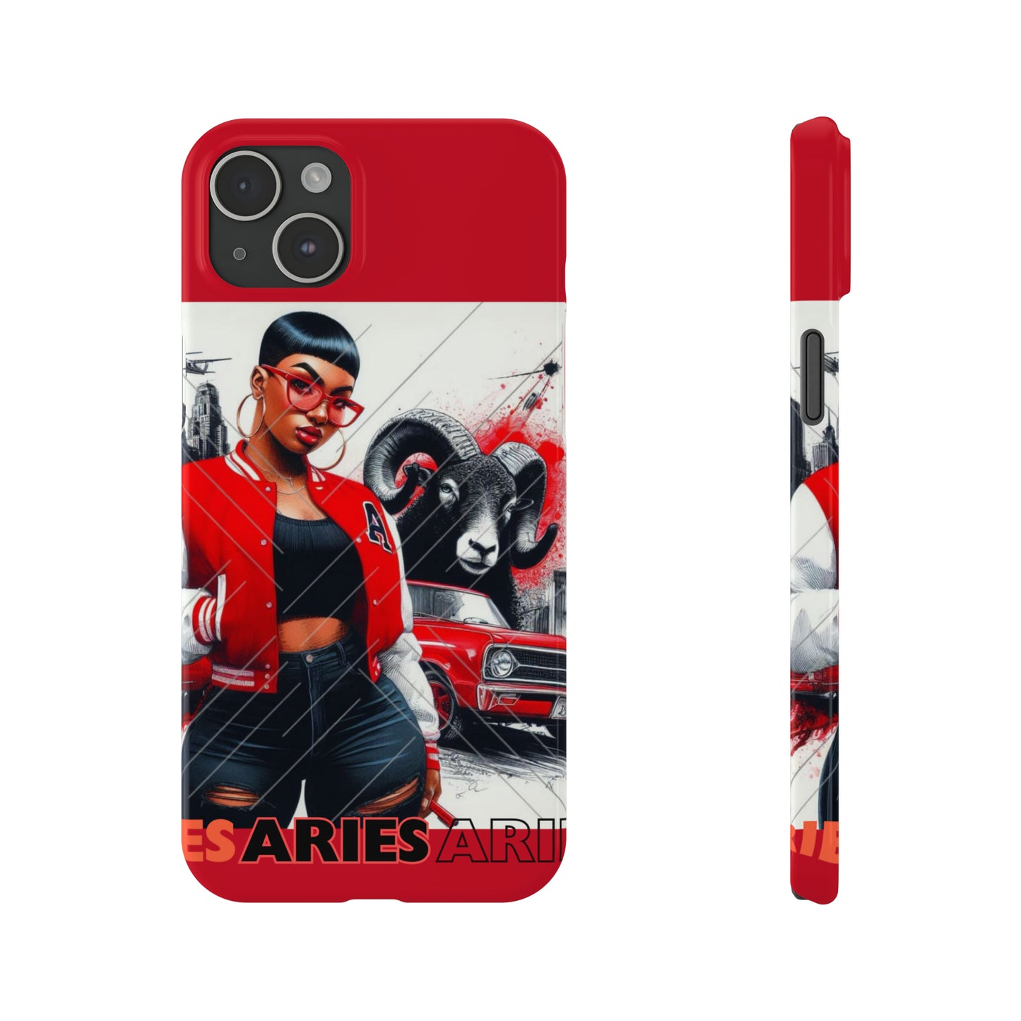 Aries Red Slim Phone Cases - iPhone 15 Plus - Phone Case