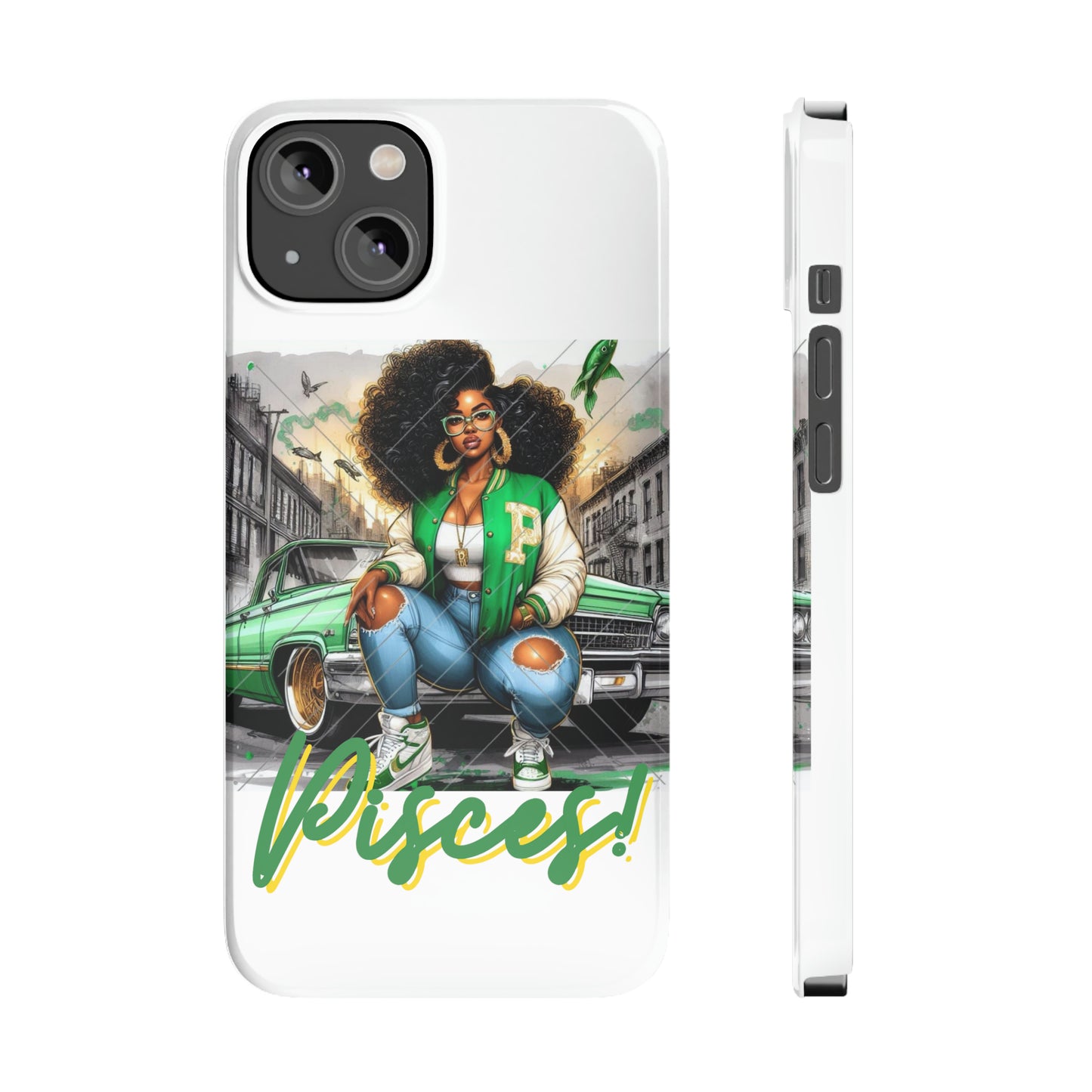 Pisces white Slim Phone Cases - iPhone 14 - Phone Case