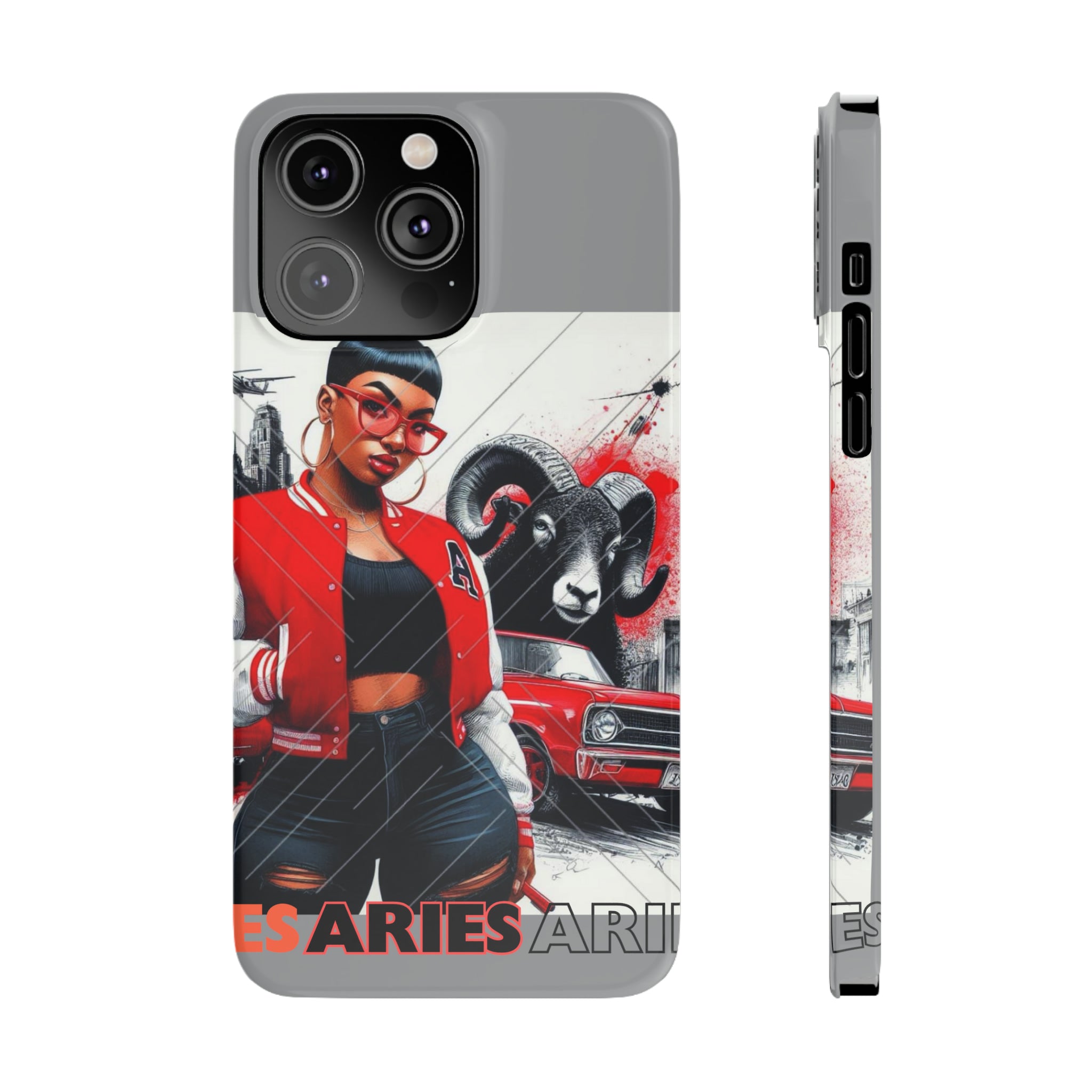 Aries Grey Slim Phone Cases - iPhone 14 Pro Max - Phone Case