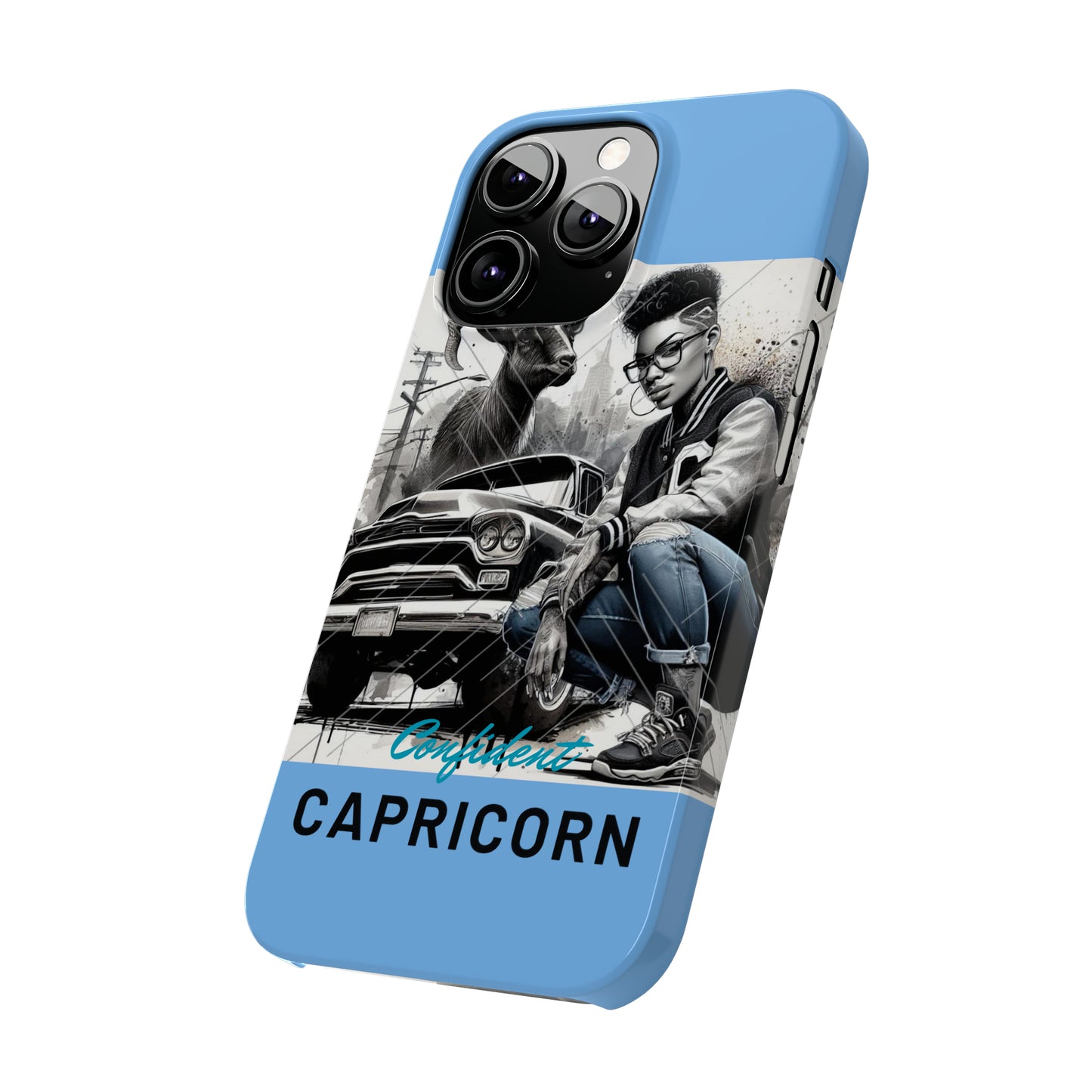 Capricorn Blue Slim Phone Cases - Phone Case