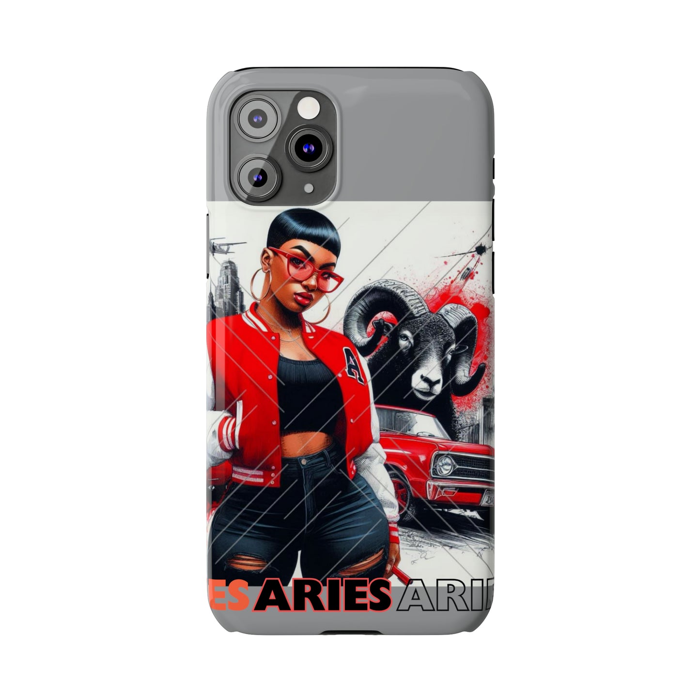 Aries Grey Slim Phone Cases - Phone Case