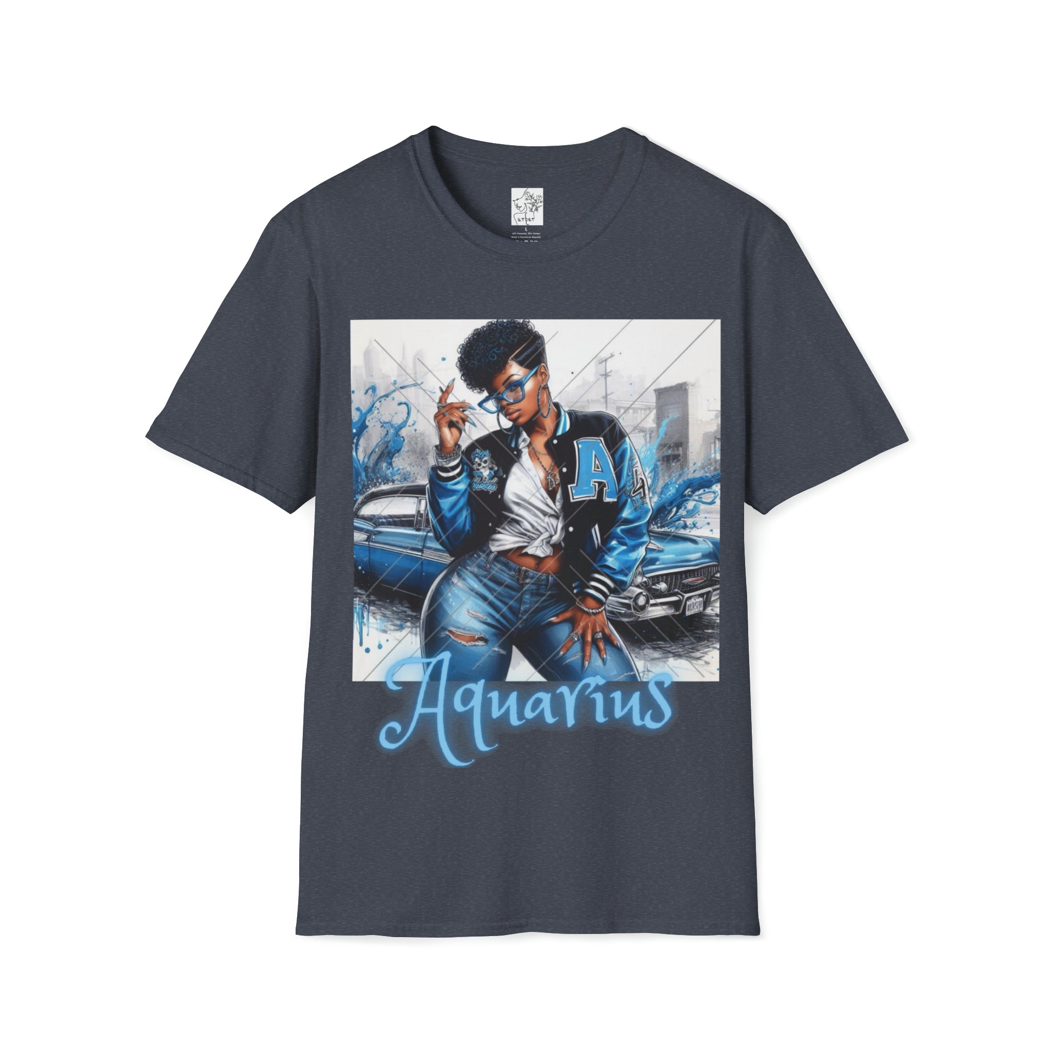 Aquarius Tee - Heather Navy / S - T-Shirt