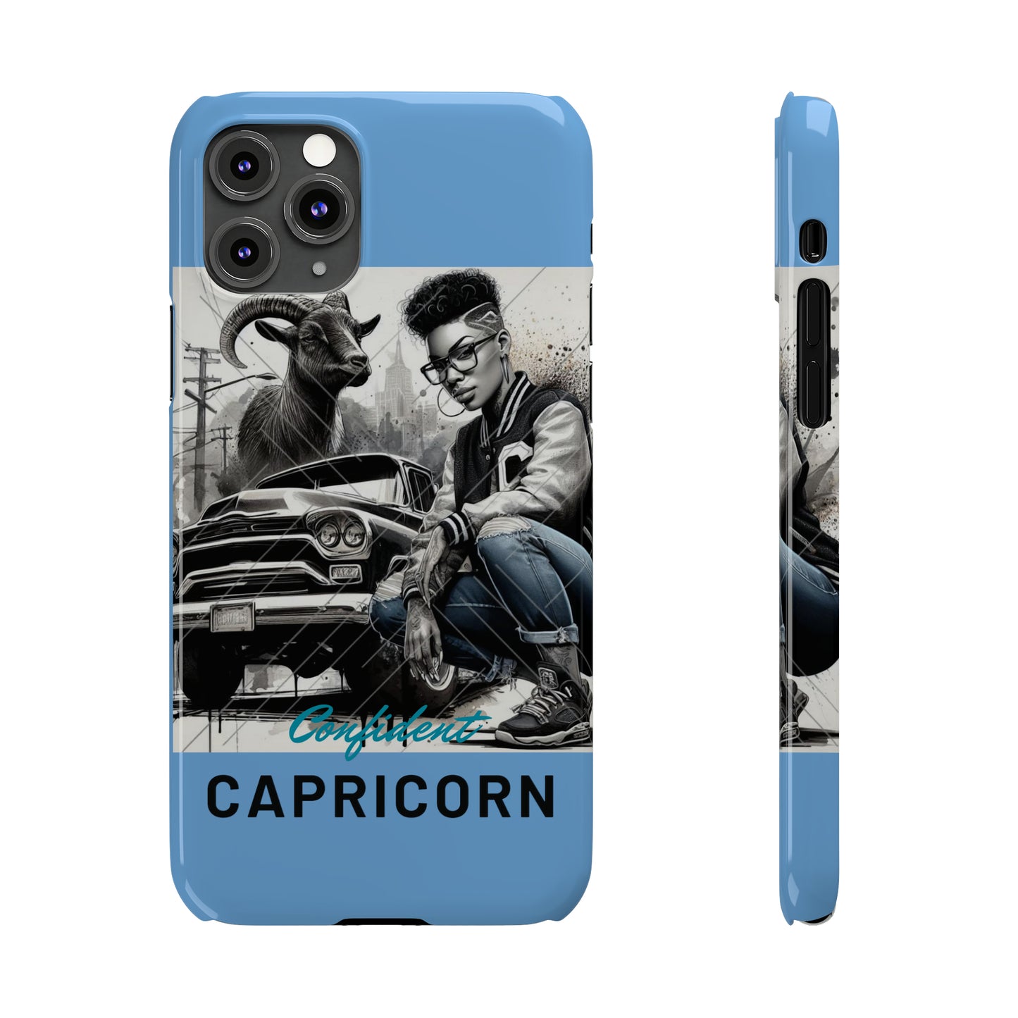 Capricorn Blue Slim Phone Cases - iPhone 11 Pro - Phone Case