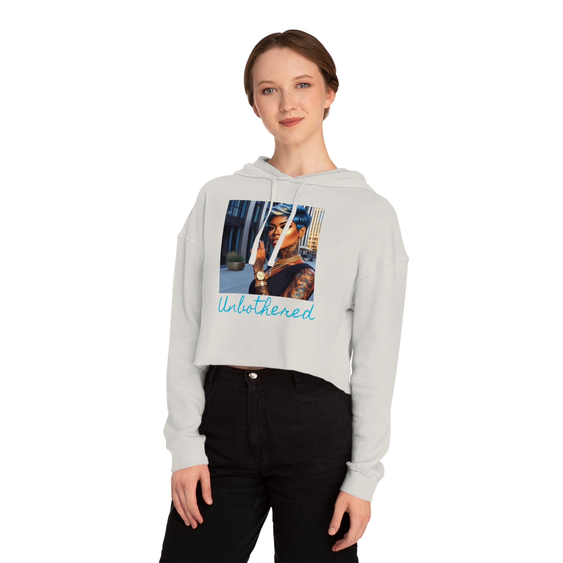 Unbothered Pixi Cropped Hooded Sweatshirt - Hoodie