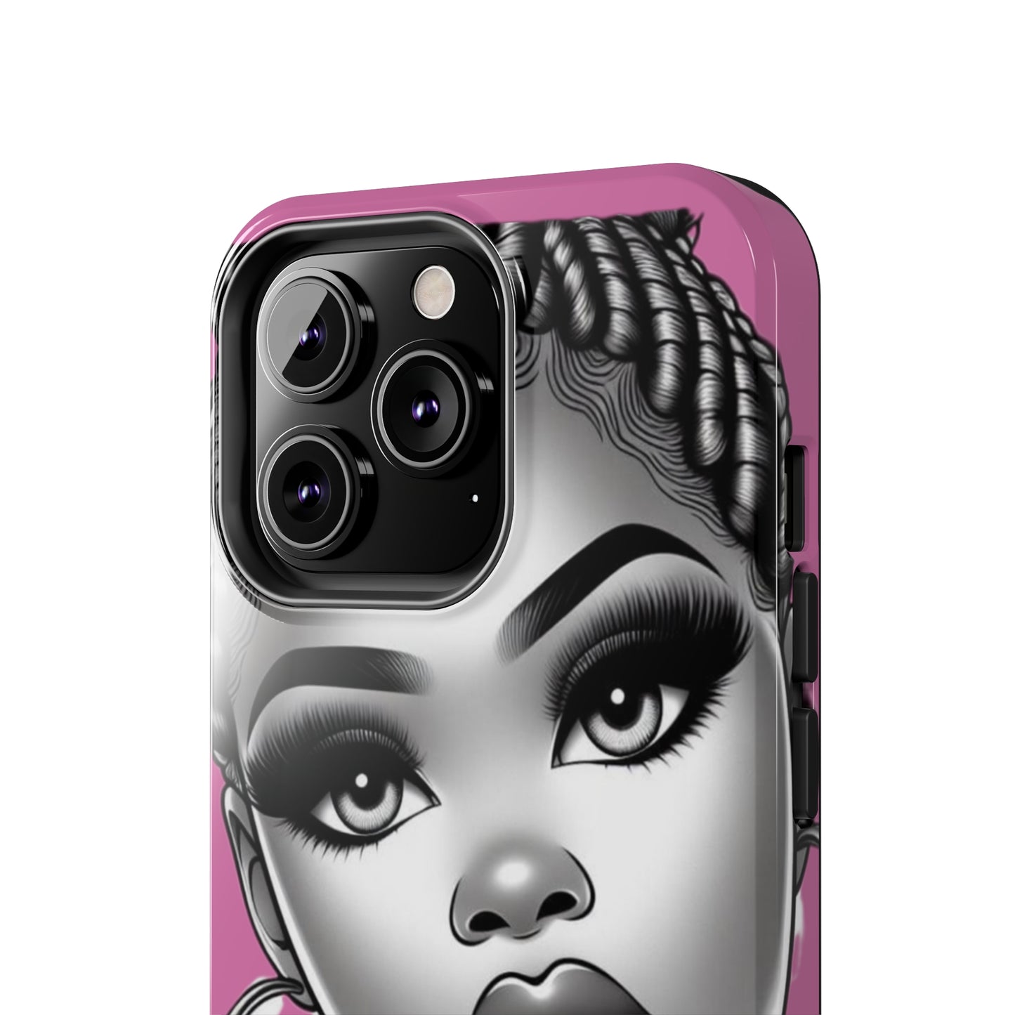 Braid bun pink Tough Phone Cases - Phone Case