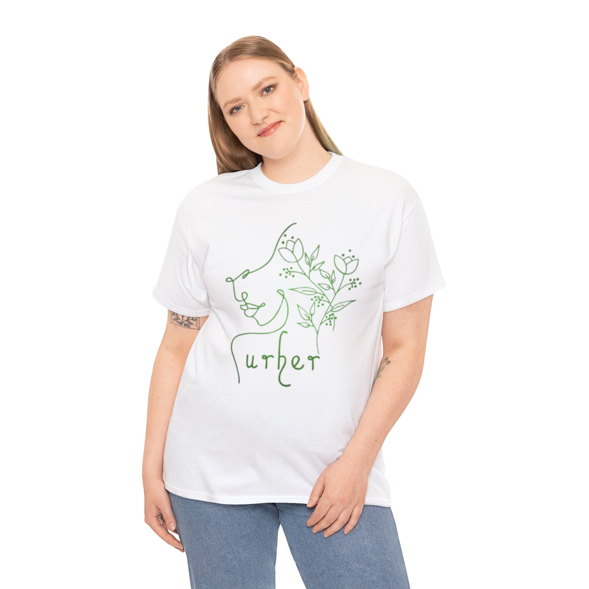 URHER Green Heavy Cotton Tee - T-Shirt