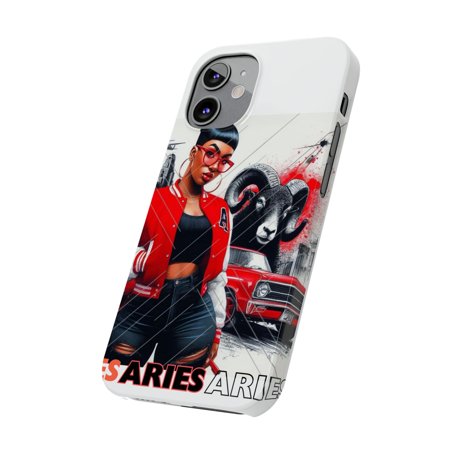 Aries white Slim Phone Cases - Phone Case