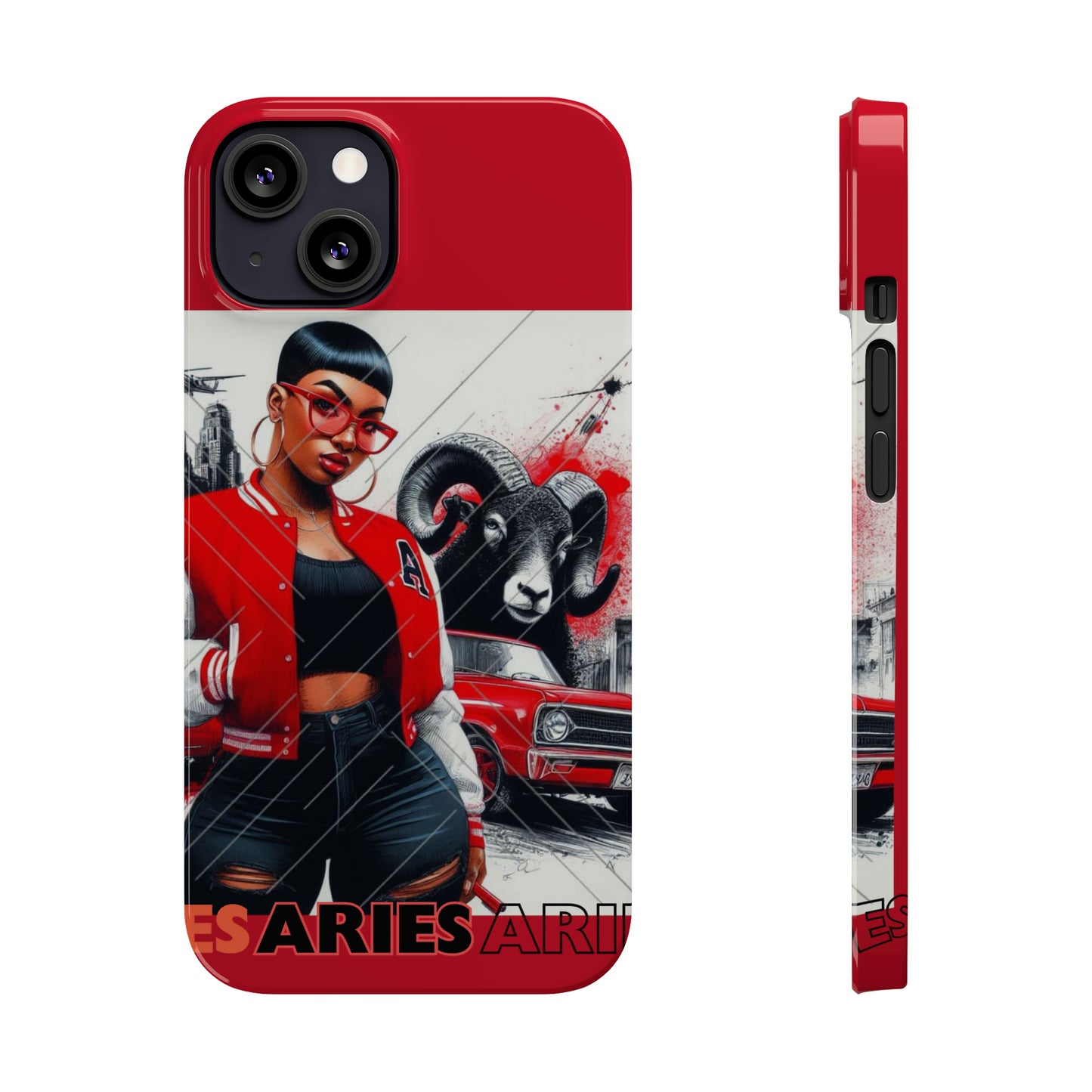 Aries Red Slim Phone Cases - iPhone 13 - Phone Case