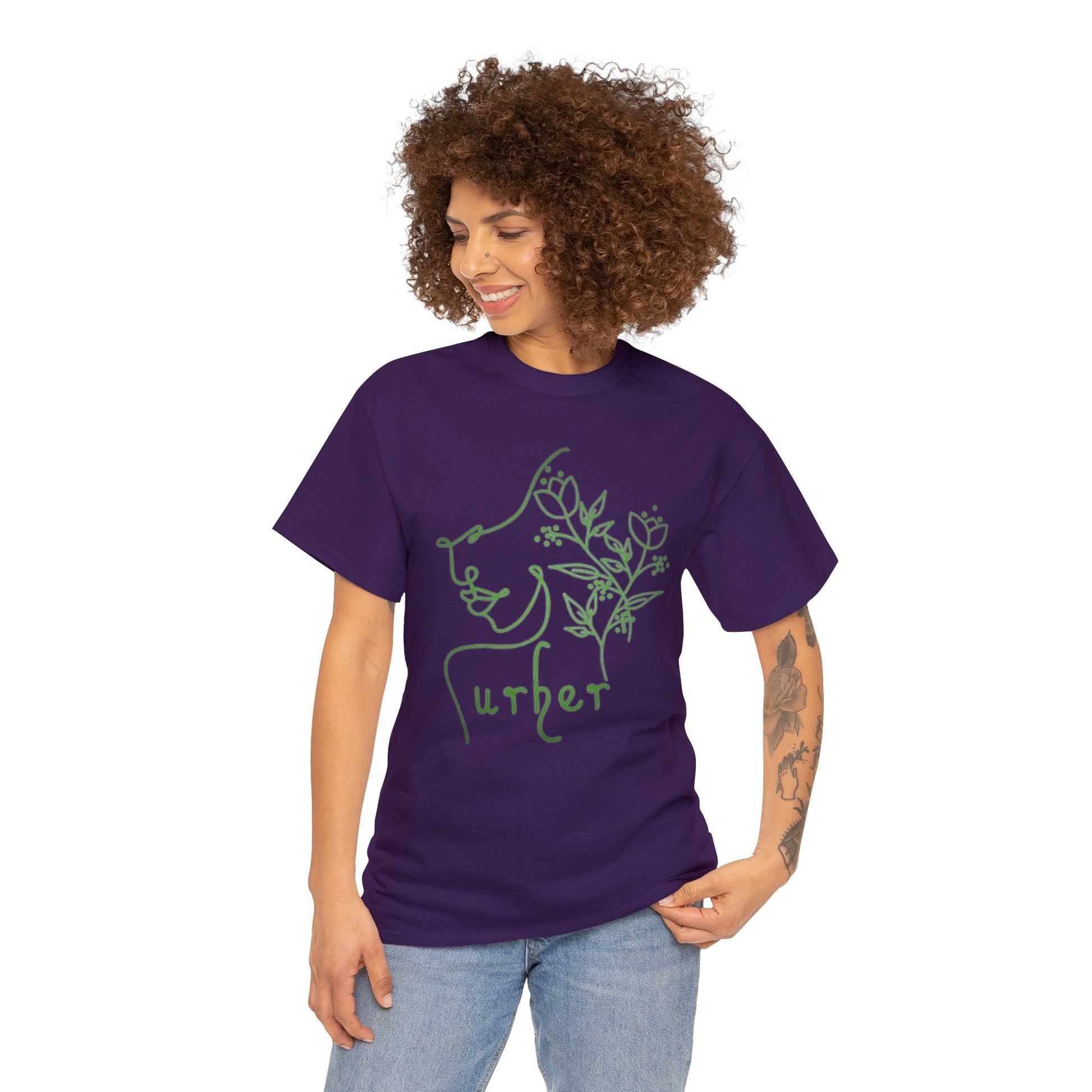 URHER Green Heavy Cotton Tee - T-Shirt