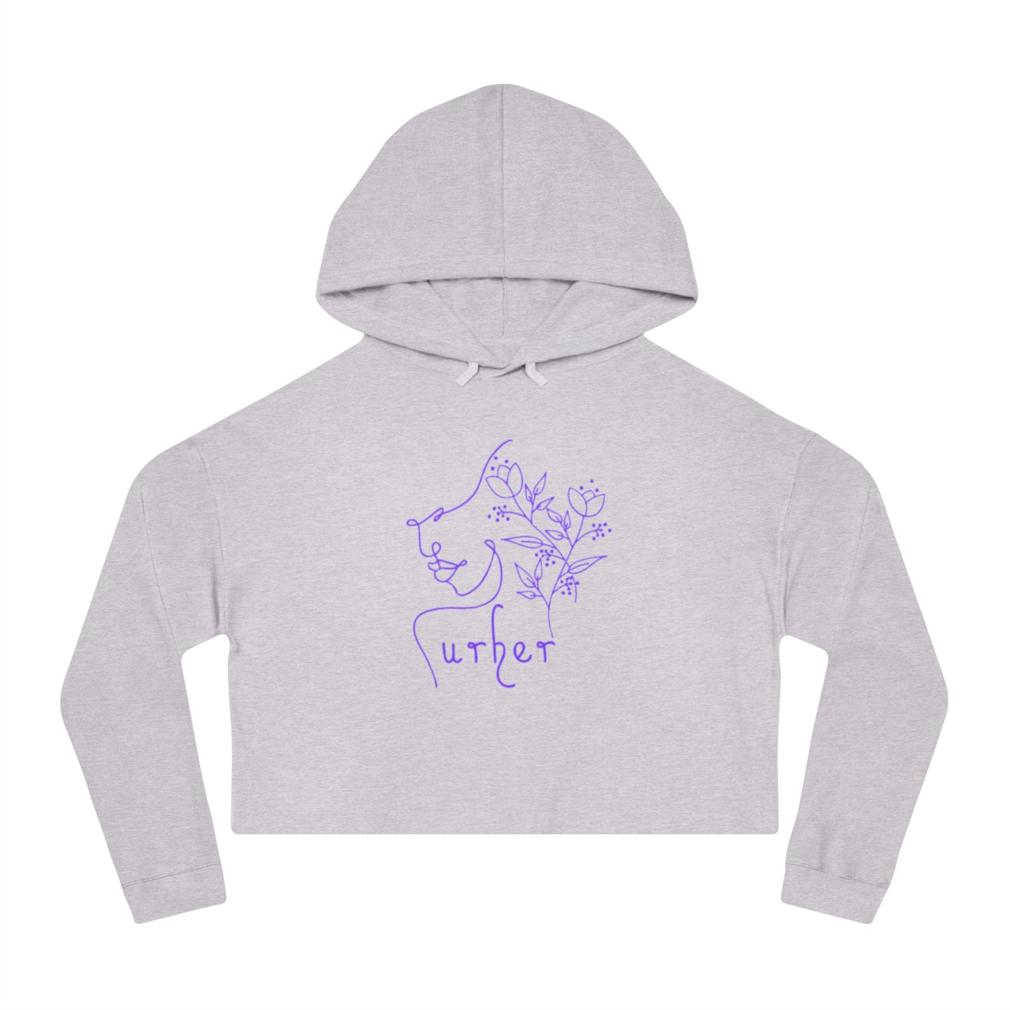 URHER Purple Cropped Hooded Sweatshirt - Grey Heather / XS - Hoodie