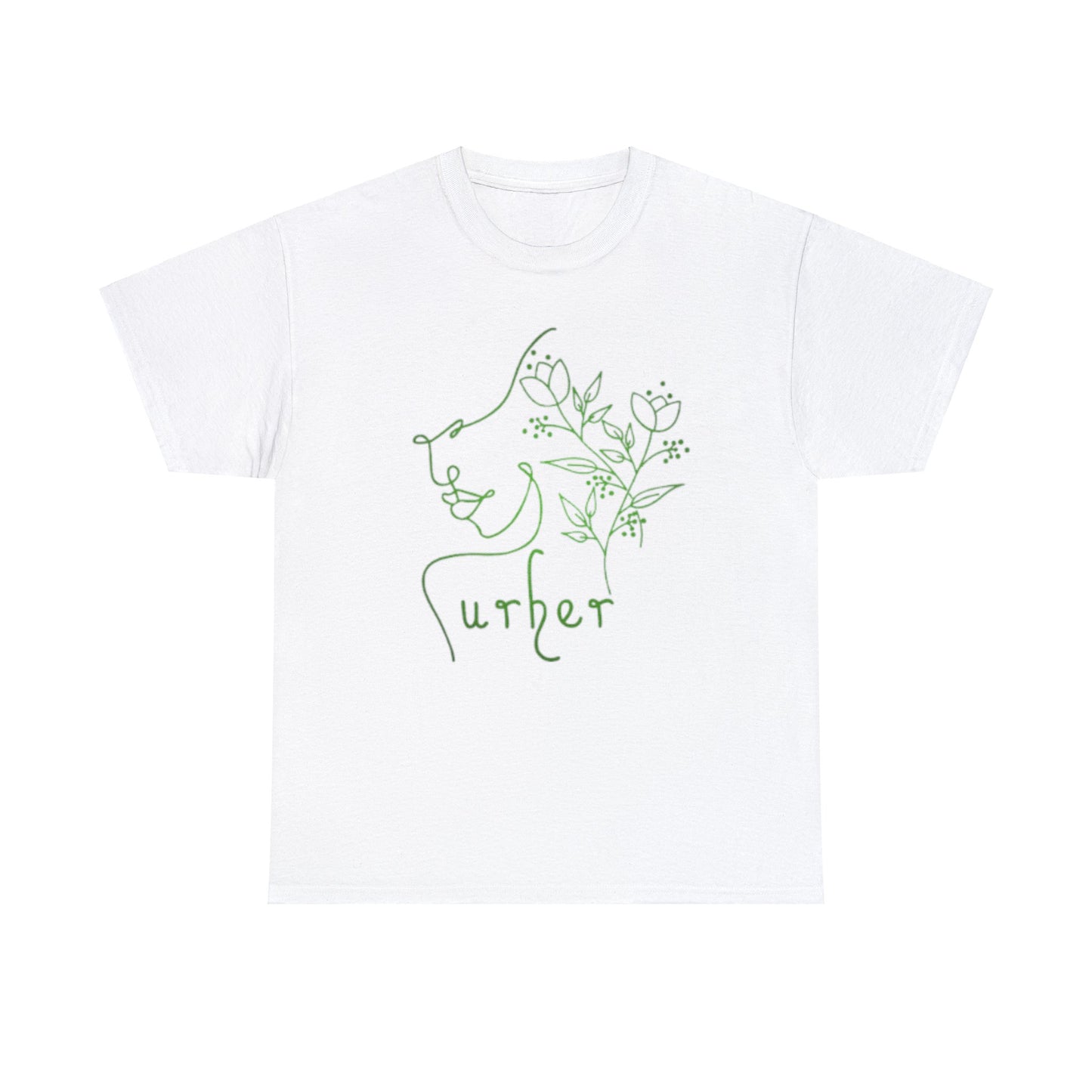 URHER Green Heavy Cotton Tee - White / S - T-Shirt