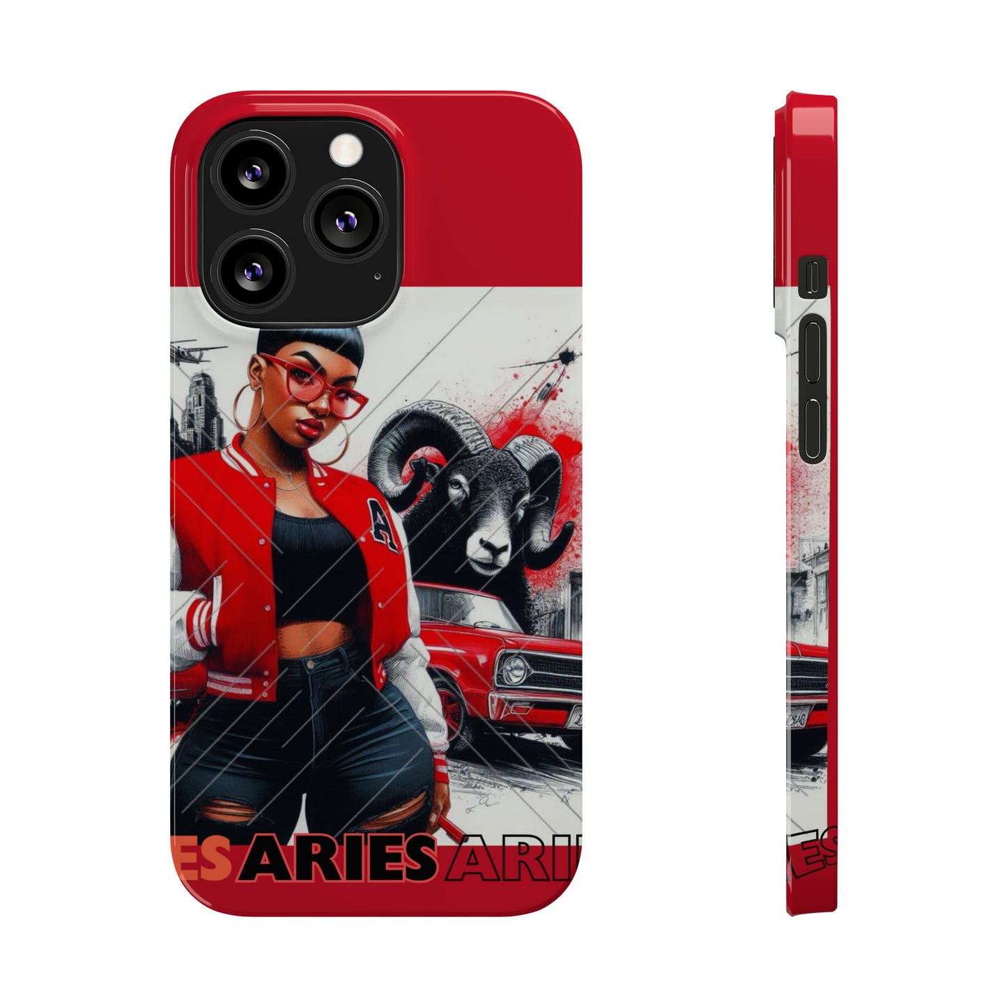 Aries Red Slim Phone Cases - iPhone 13 Pro - Phone Case