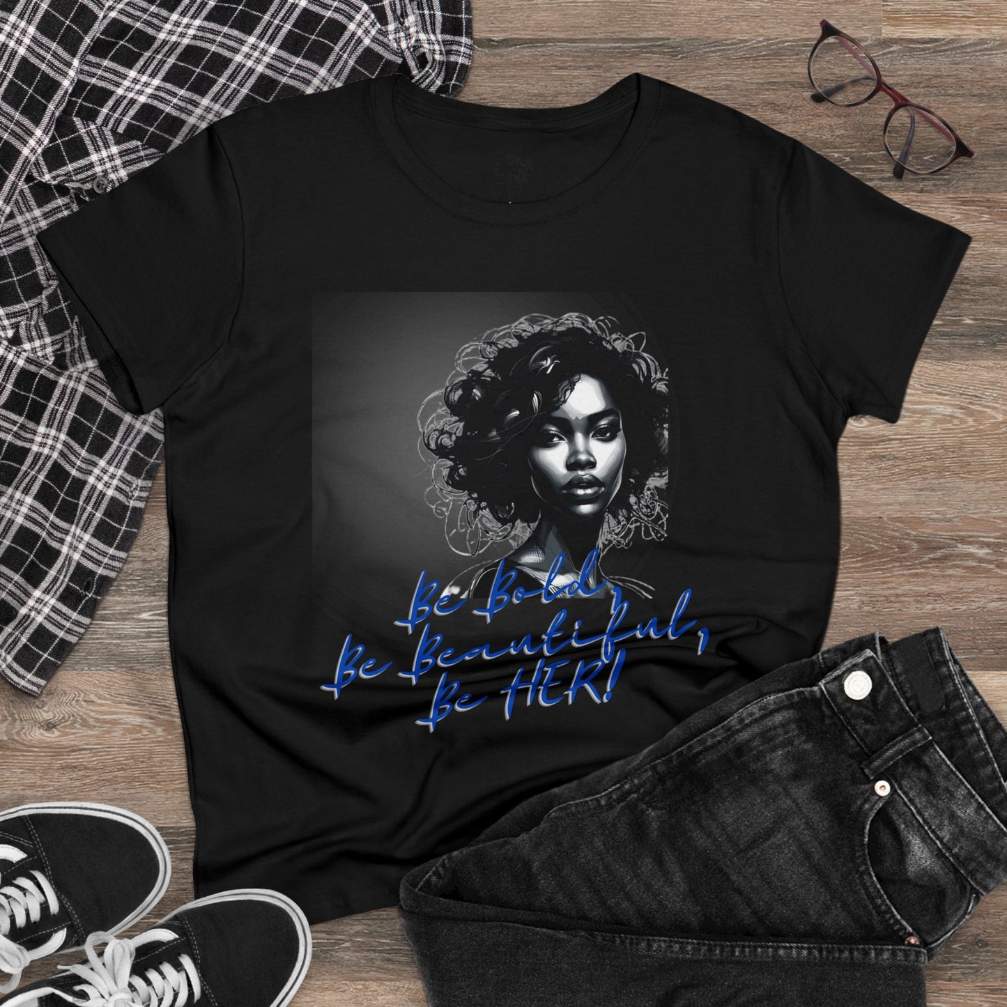 Bold Beautiful Her Women’s Cotton Tee Blue - Black / S - T-Shirt