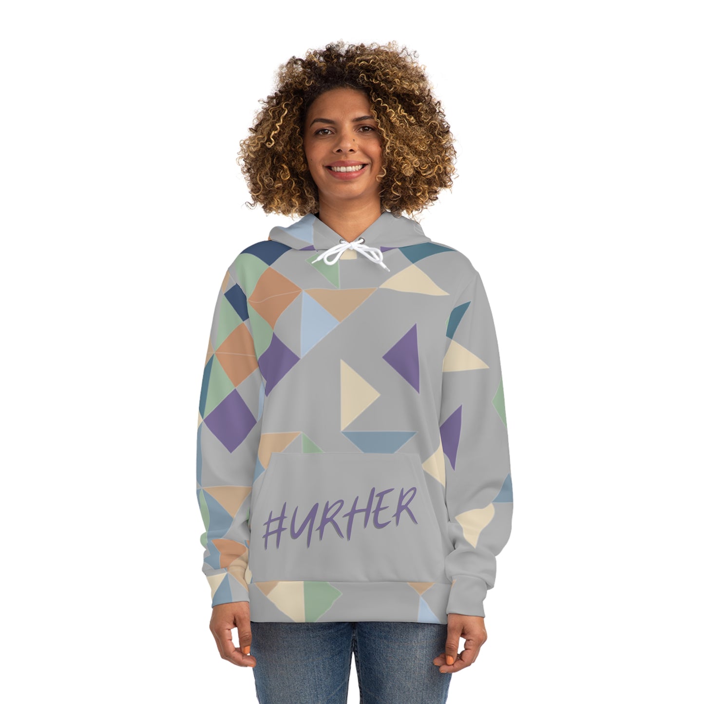 Grey Geo Purple Unisex Pullover Hoodie - All Over Prints