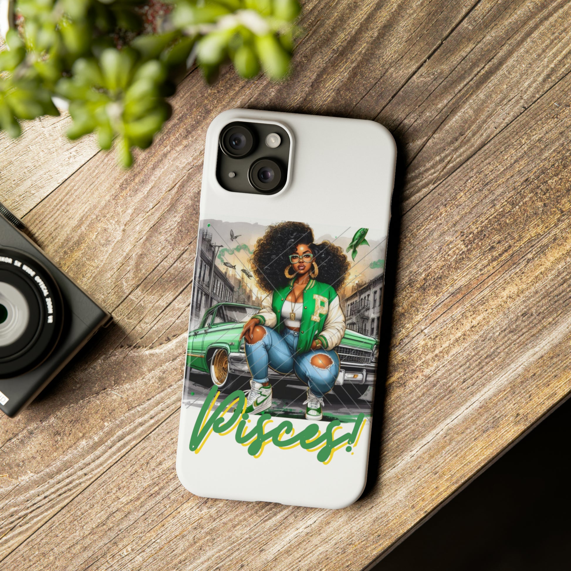 Pisces white Slim Phone Cases - Phone Case