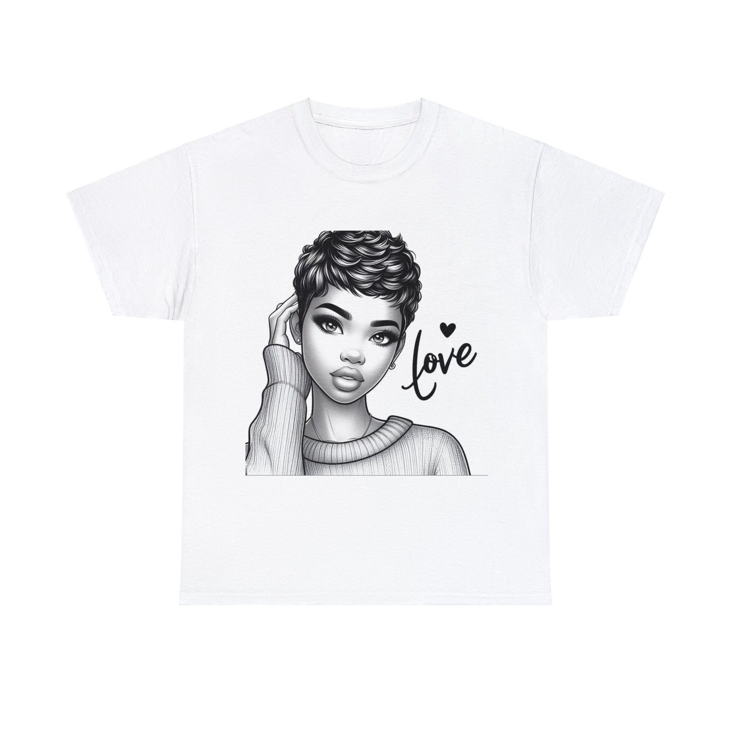 Love blk/wht Unisex Heavy Cotton Tee - White / S - T-Shirt