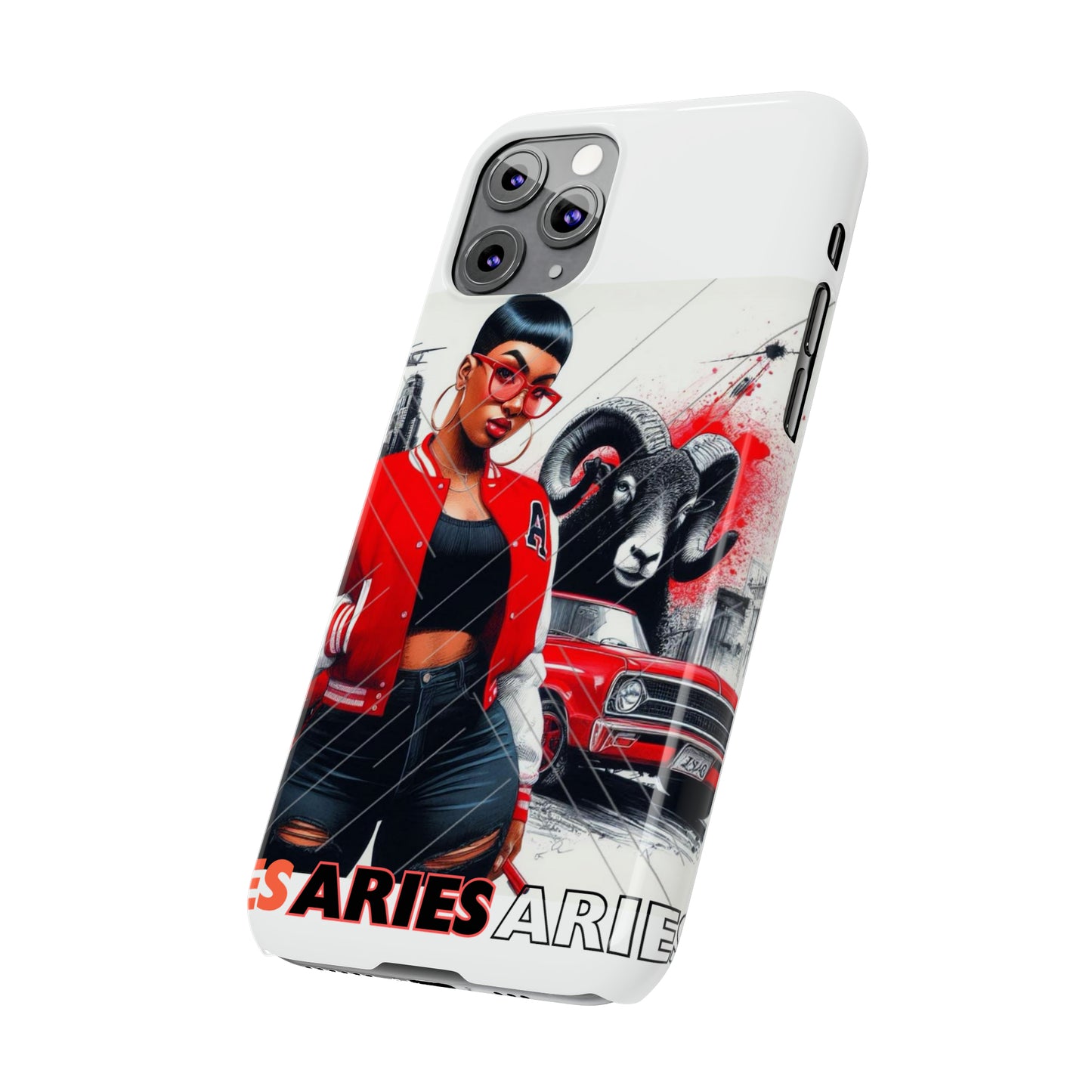 Aries white Slim Phone Cases - Phone Case