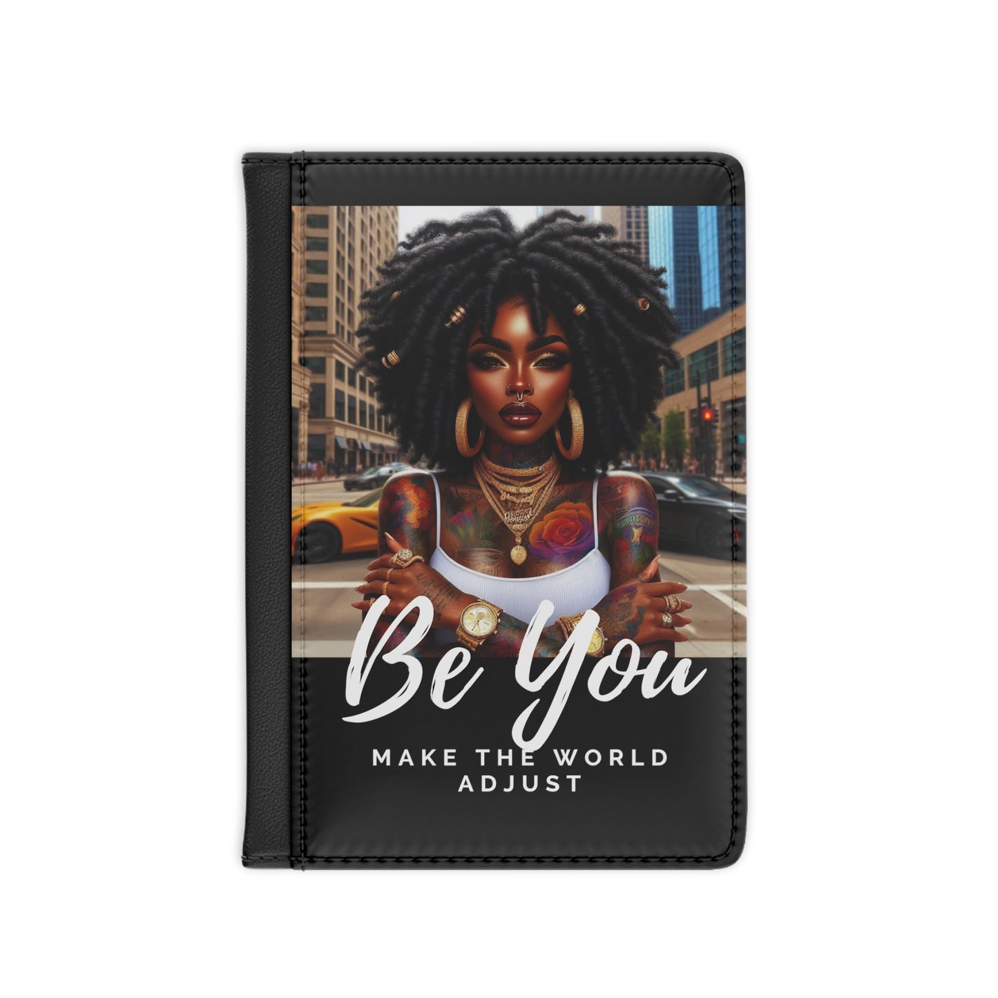 Be you Natural blk Passport Cover - 3.9’ x 5.8’ / Black - Accessories