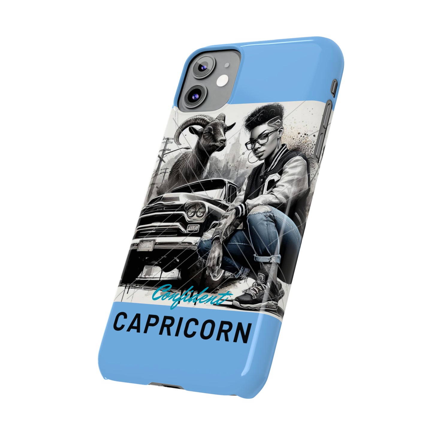 Capricorn Blue Slim Phone Cases - Phone Case