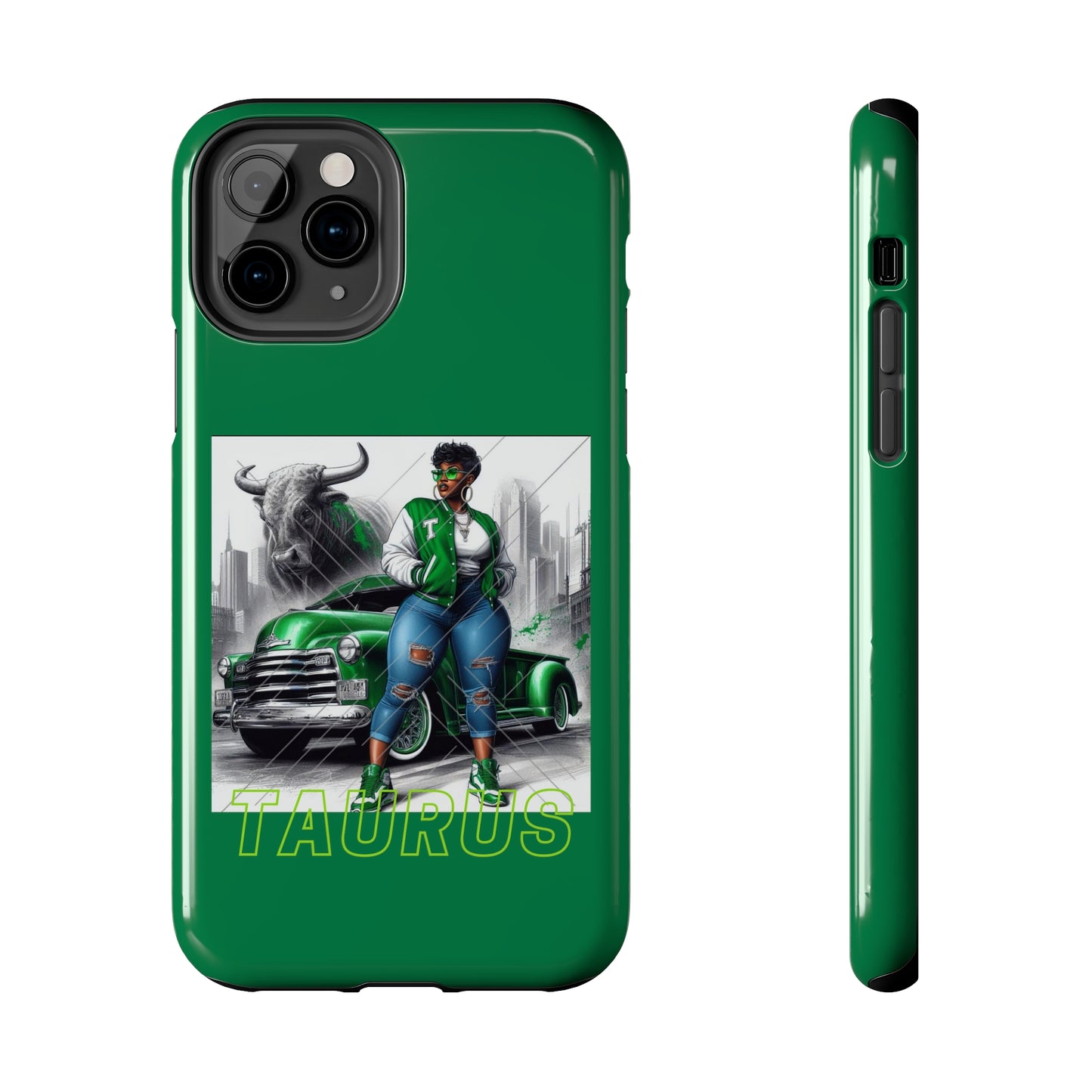 Taurus Green Tough Phone Cases - iPhone 11 Pro - Phone Case