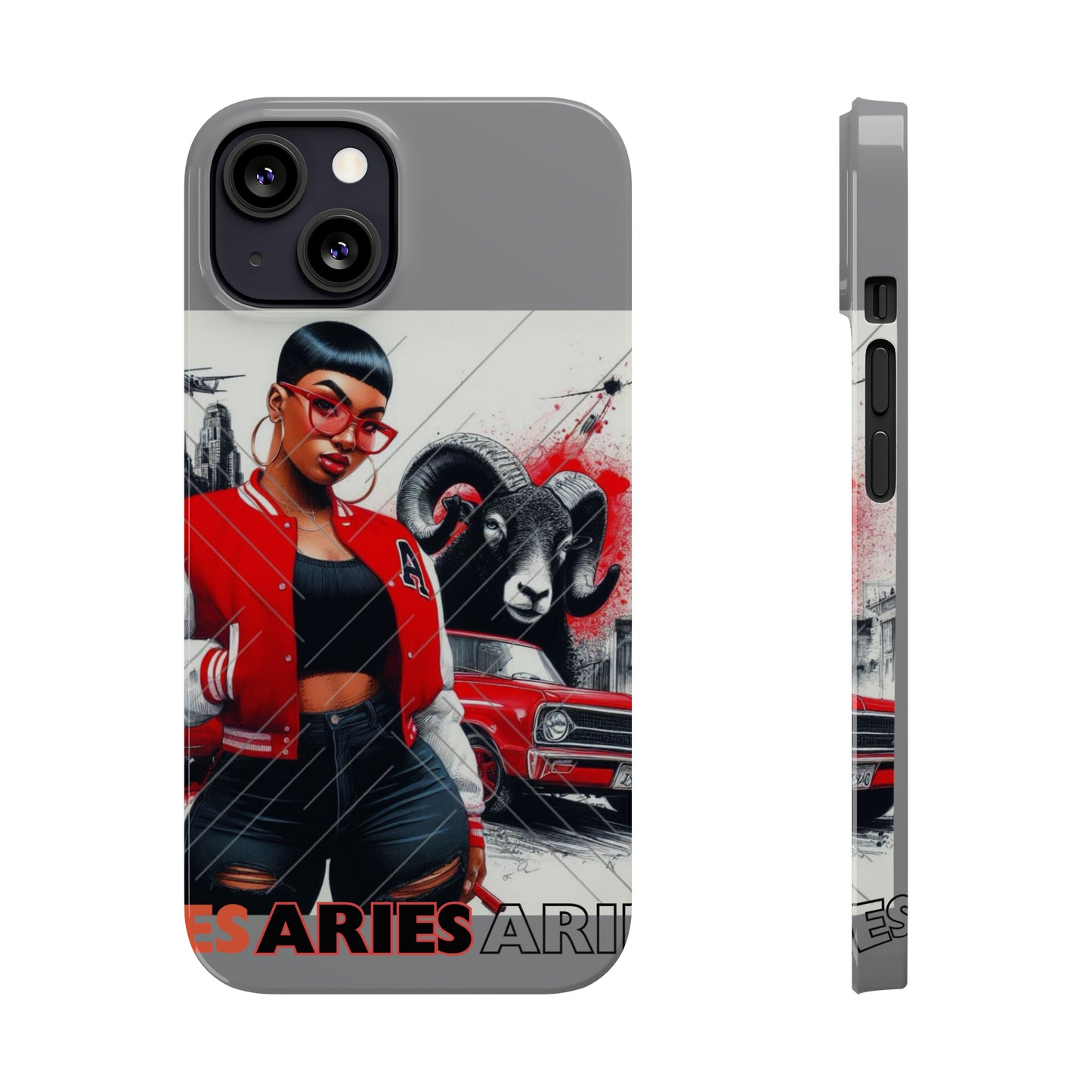 Aries Grey Slim Phone Cases - iPhone 13 - Phone Case