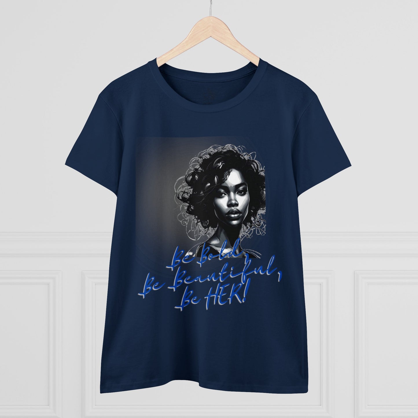 Bold Beautiful Her Women’s Cotton Tee Blue - T-Shirt