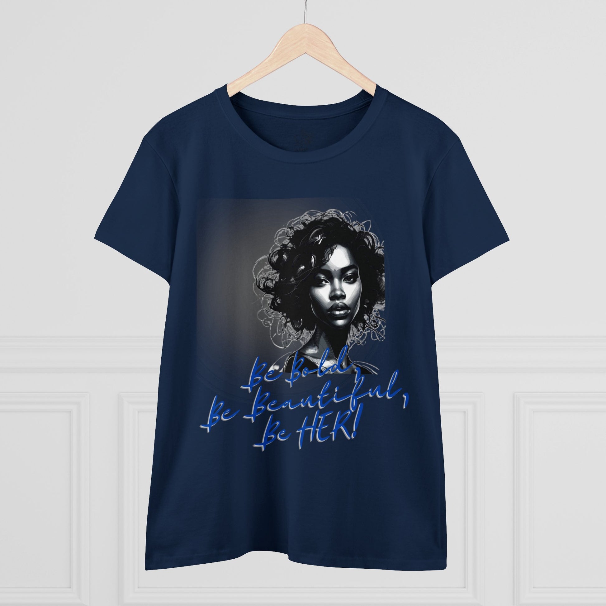 Bold Beautiful Her Women’s Cotton Tee Blue - T-Shirt