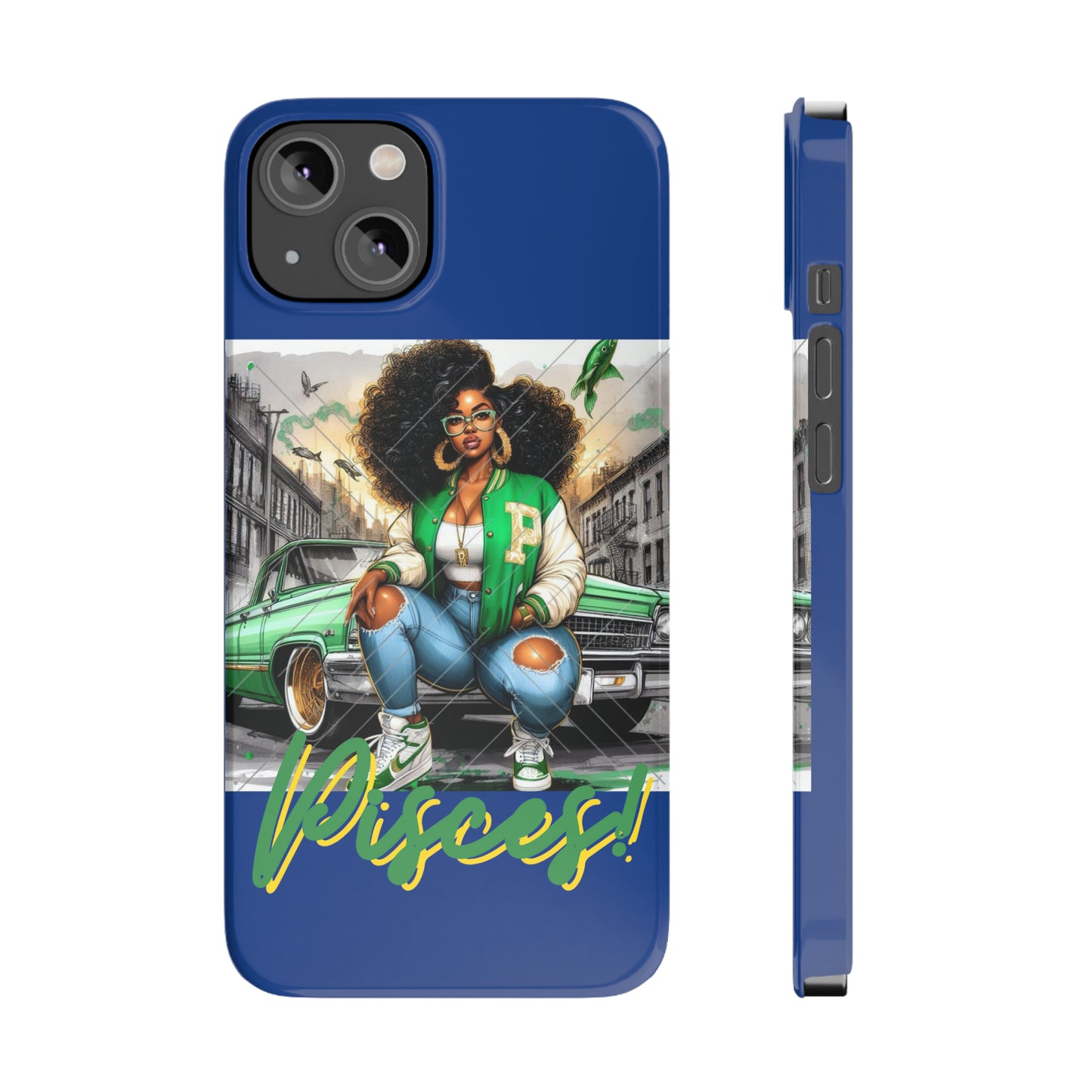 Pisces Blue Slim Phone Cases - iPhone 14 - Phone Case