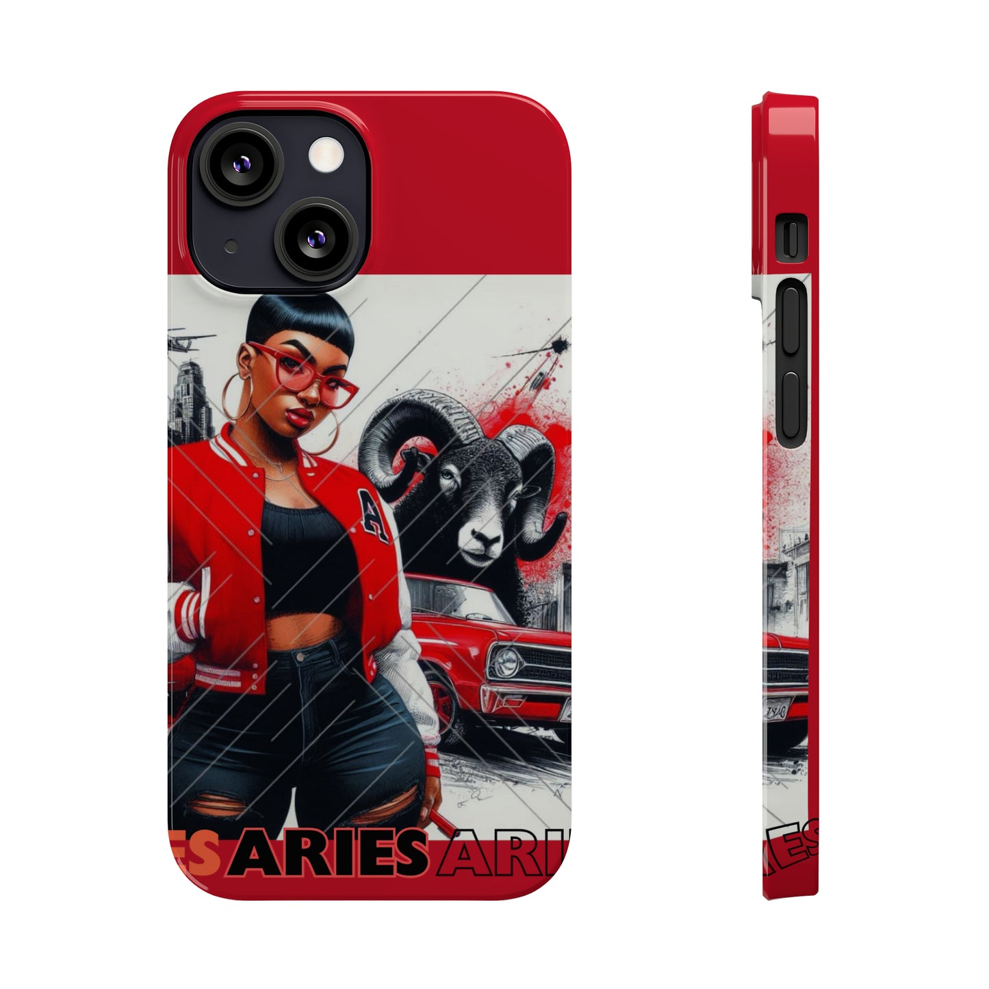 Aries Red Slim Phone Cases - iPhone 13 Mini - Phone Case