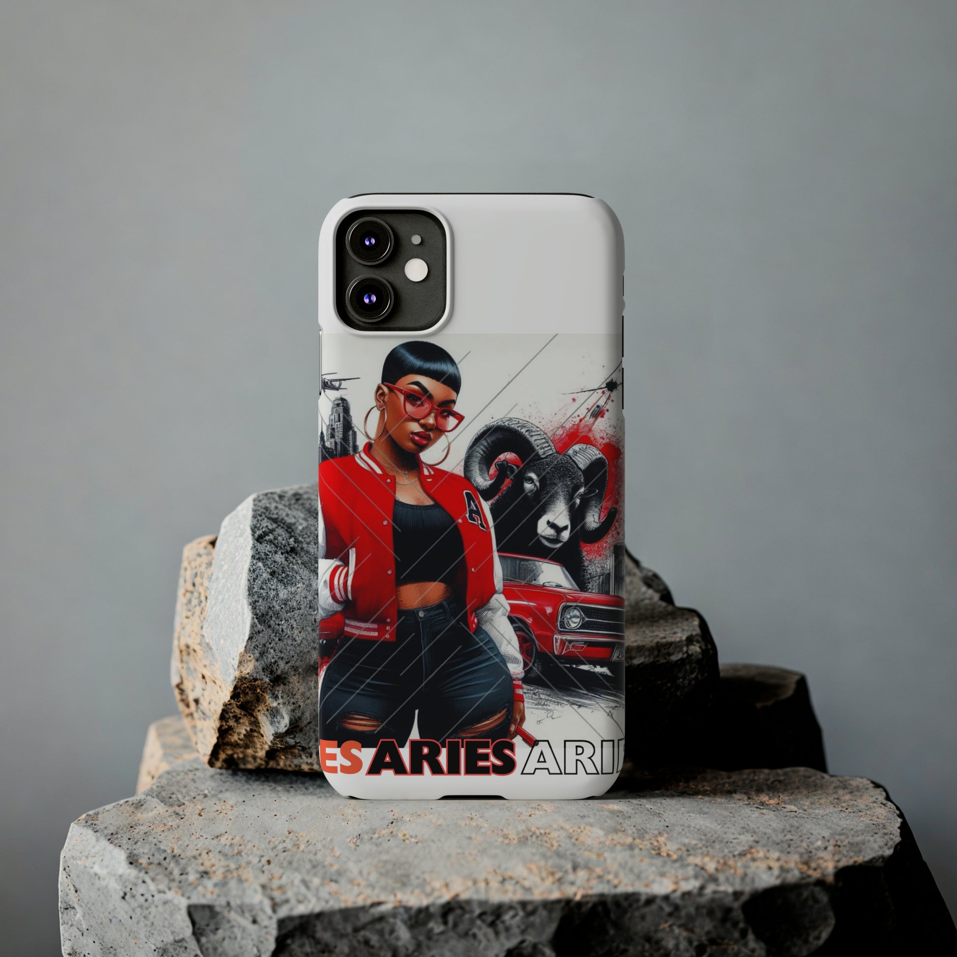 Aries white Slim Phone Cases - Phone Case