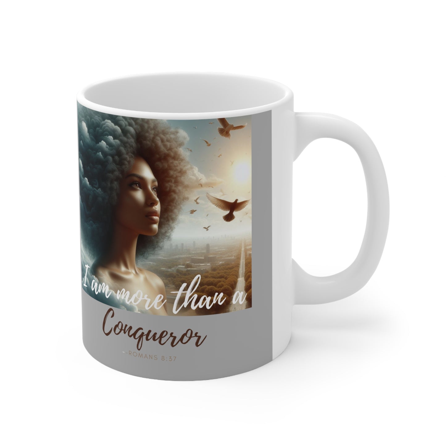 Grey Romans 8:37 Ceramic Mug 11oz - 11oz - Mug