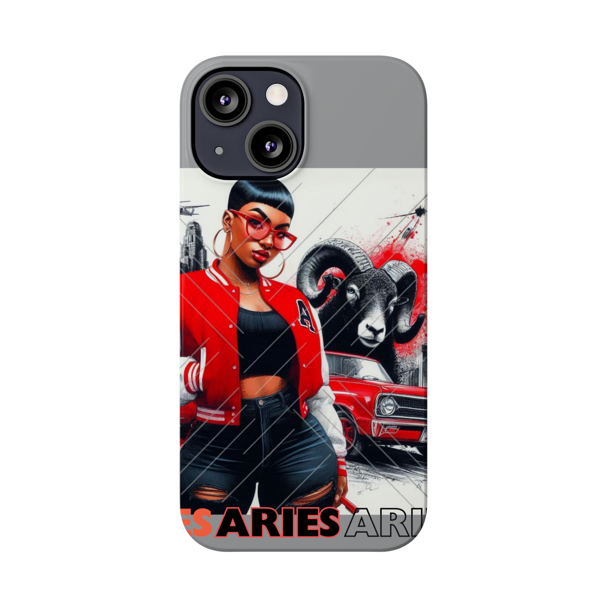 Aries Grey Slim Phone Cases - Phone Case