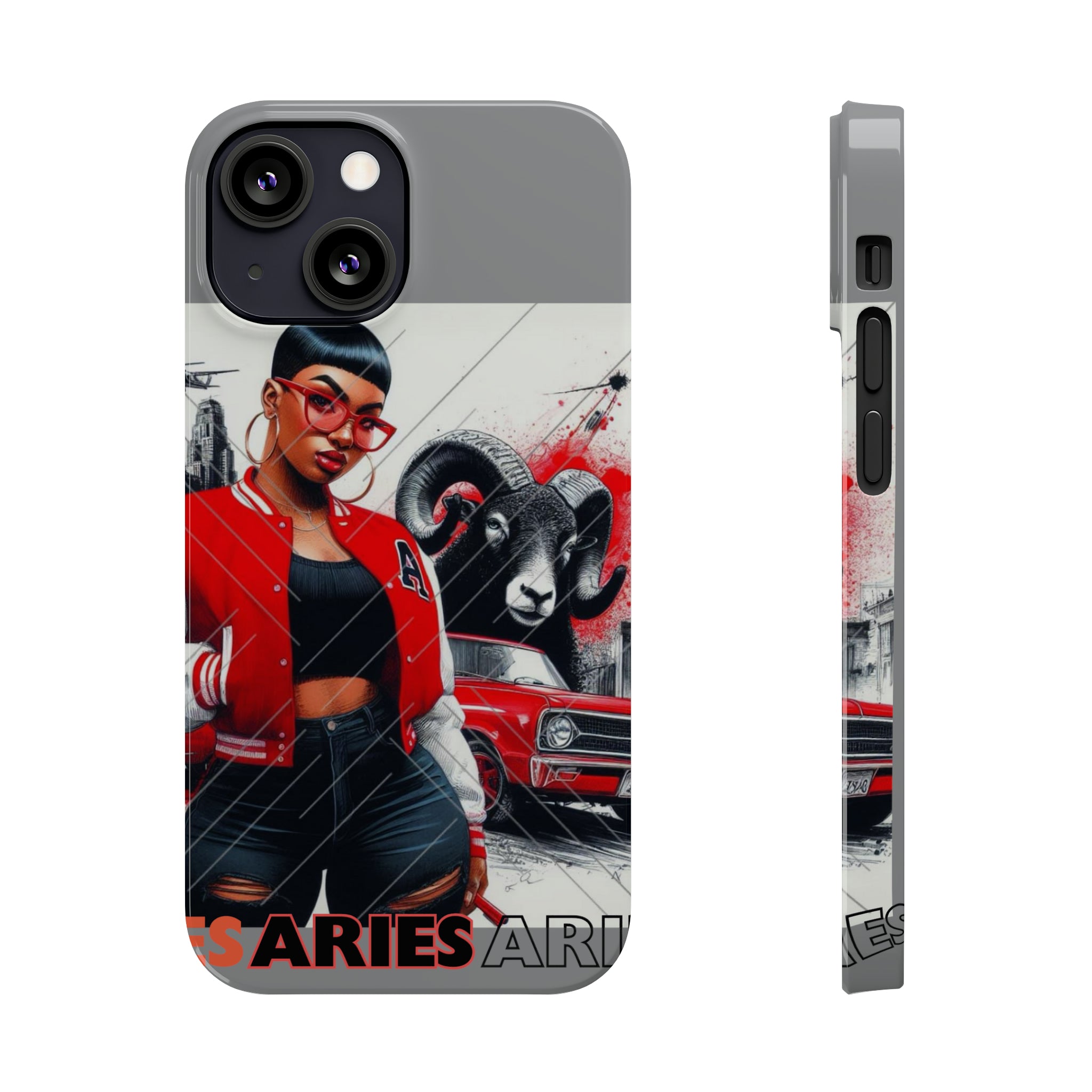 Aries Grey Slim Phone Cases - iPhone 13 Mini - Phone Case