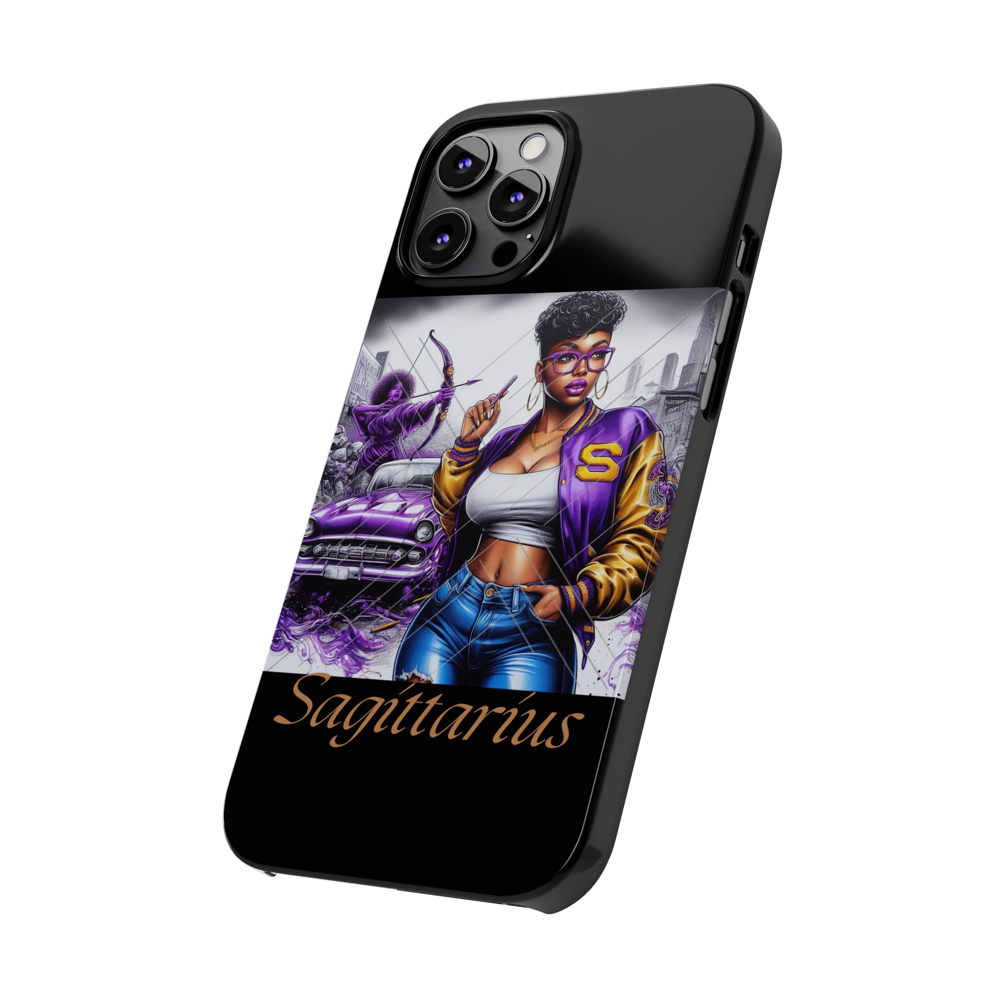 Sagittarius blk Slim Phone Cases - Phone Case