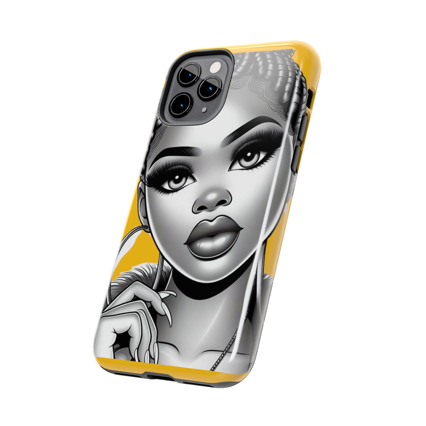 Braid bun Yellow Tough Phone Cases - Phone Case