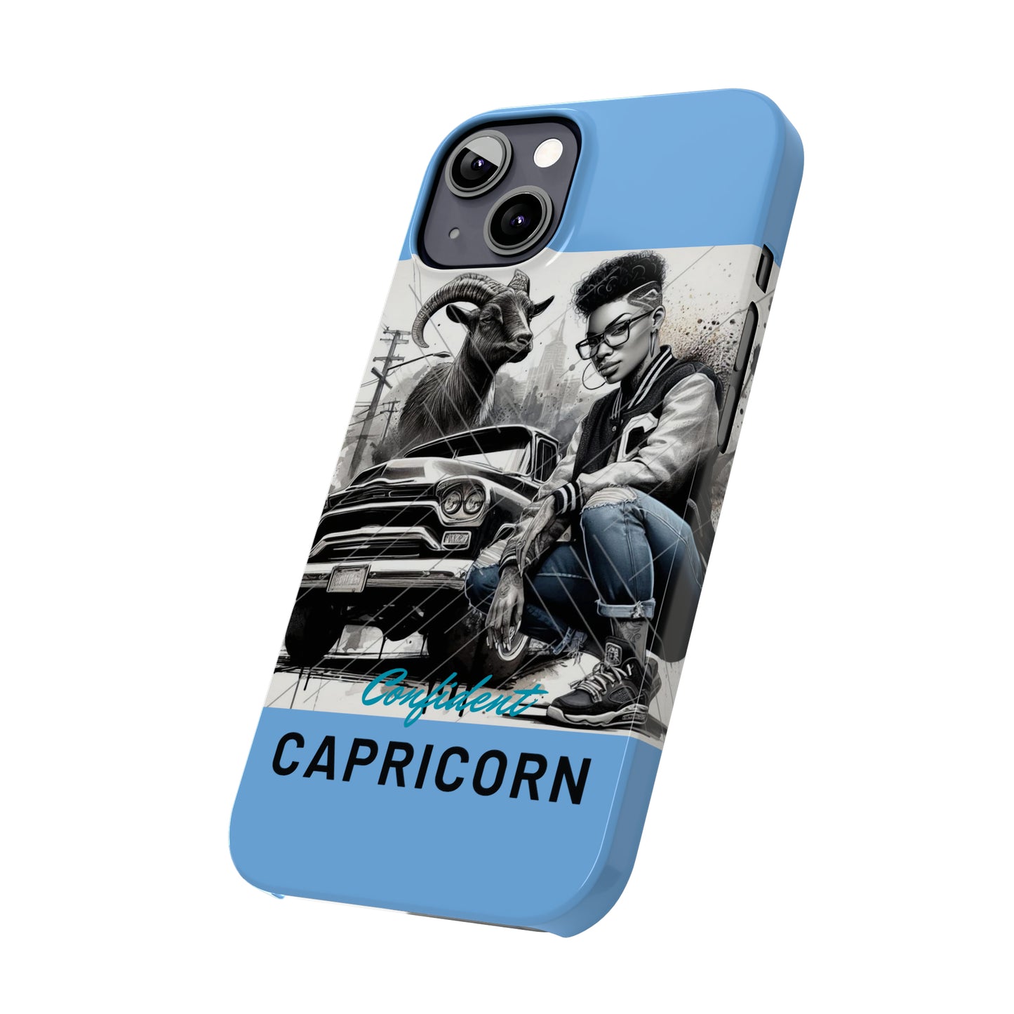 Capricorn Blue Slim Phone Cases - Phone Case