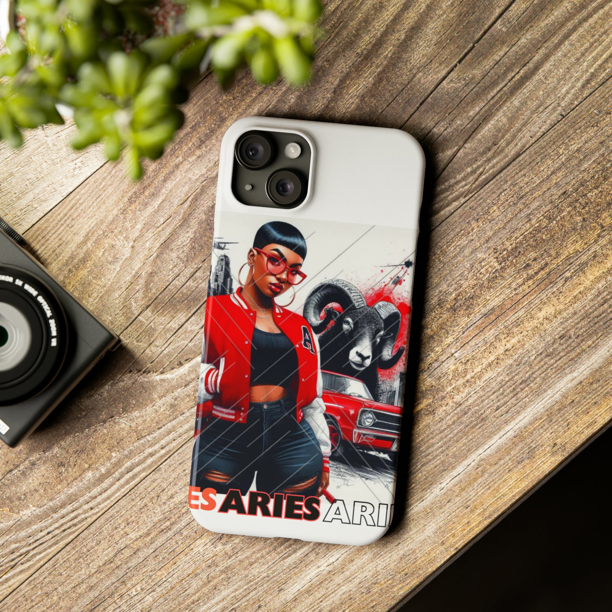 Aries white Slim Phone Cases - Phone Case