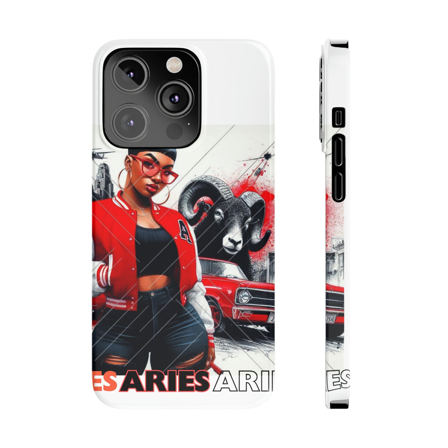 Aries white Slim Phone Cases - iPhone 14 Pro - Phone Case