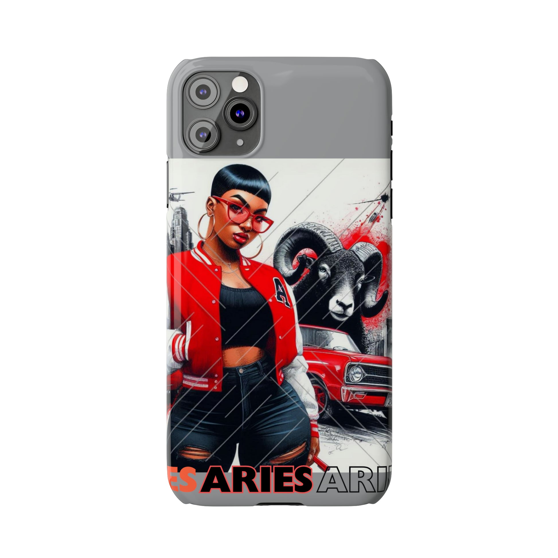 Aries Grey Slim Phone Cases - Phone Case