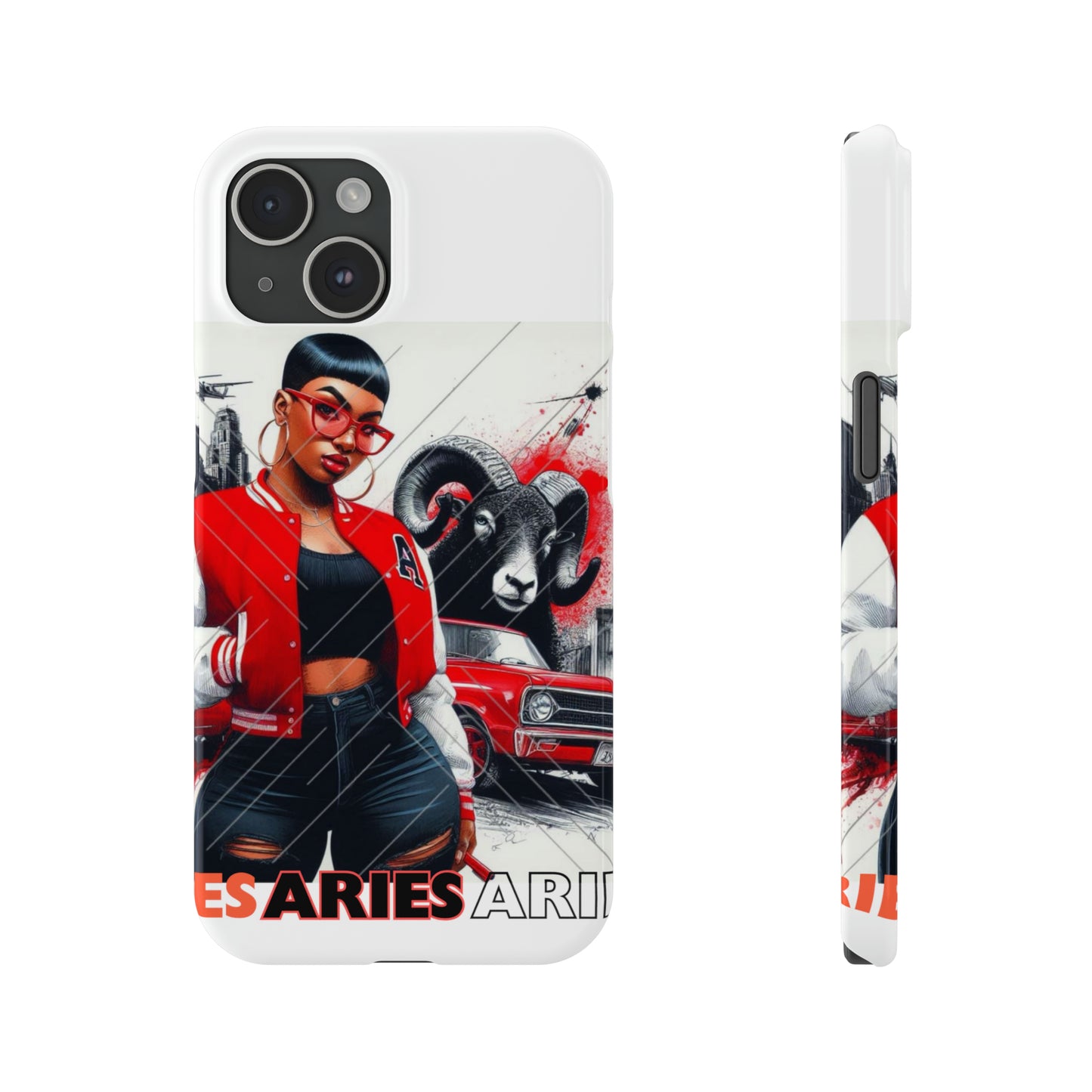 Aries white Slim Phone Cases - iPhone 15 - Phone Case