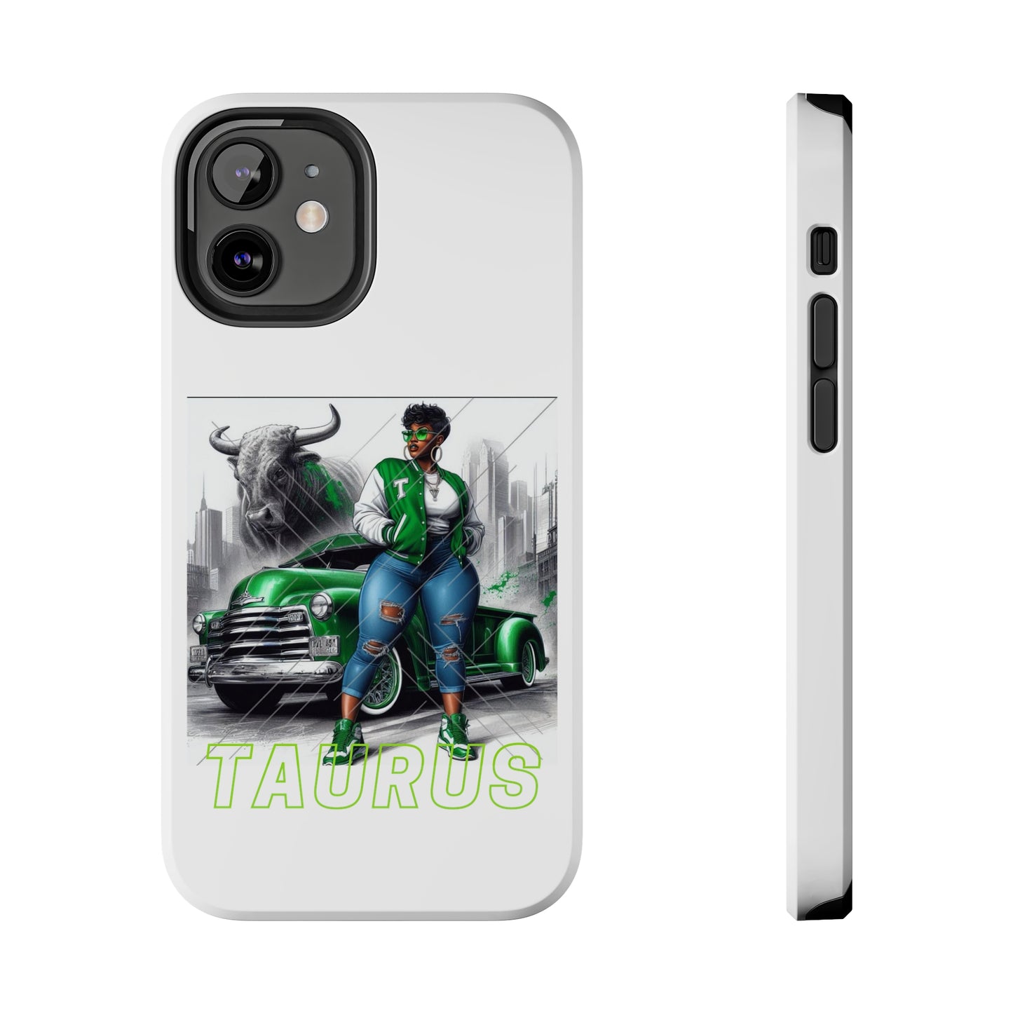 Taurus White Tough Phone Cases - iPhone 12 Mini - Phone Case