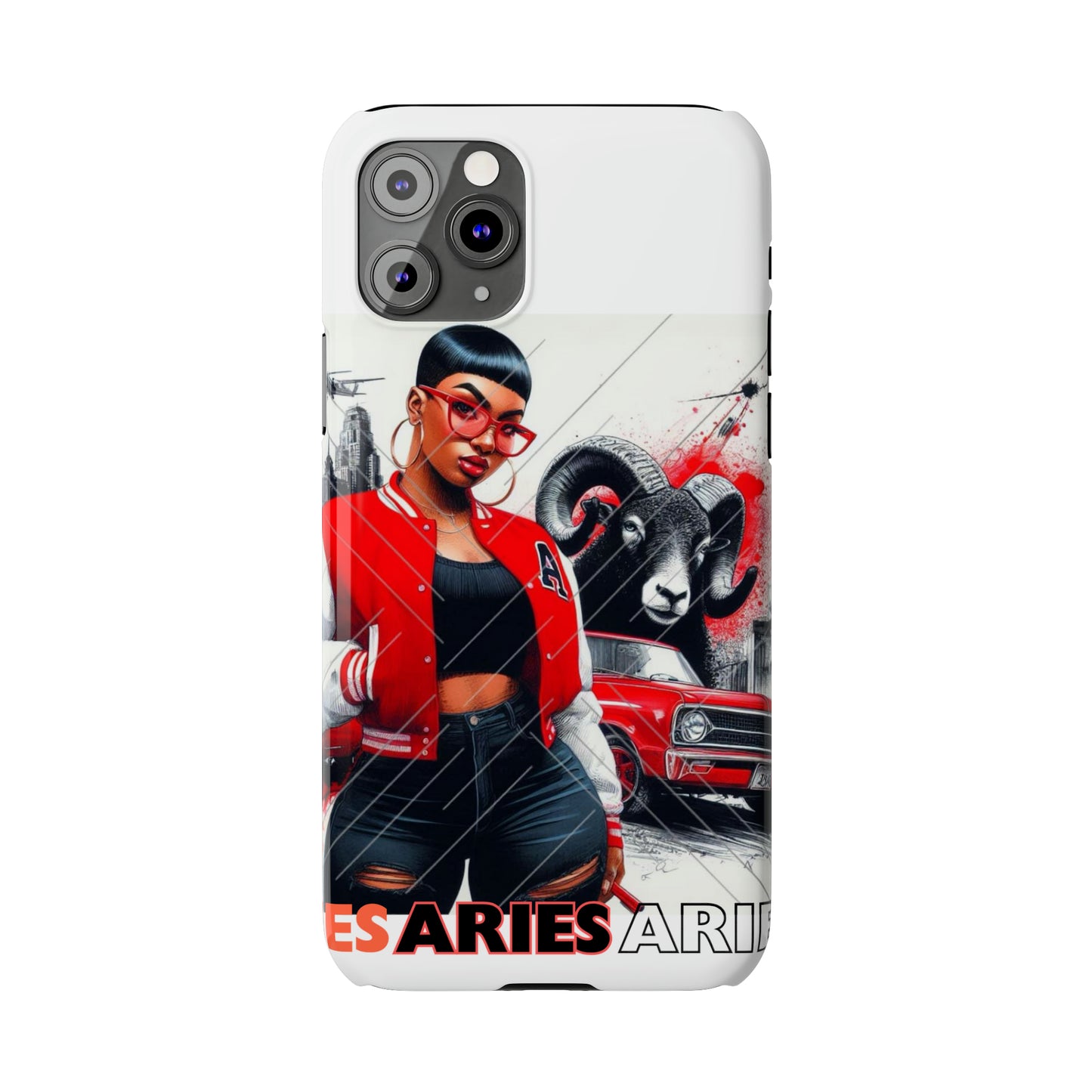 Aries white Slim Phone Cases - Phone Case