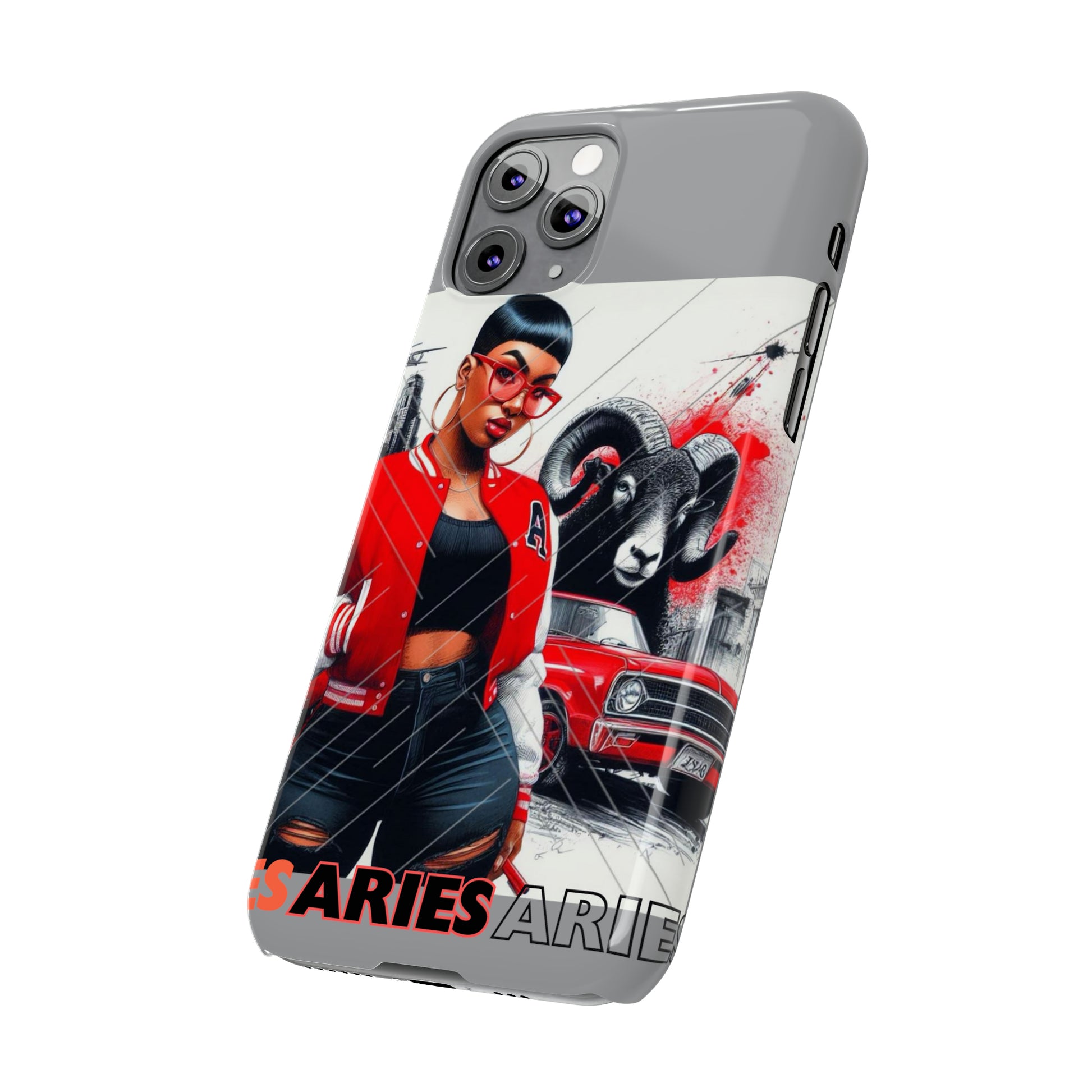 Aries Grey Slim Phone Cases - Phone Case