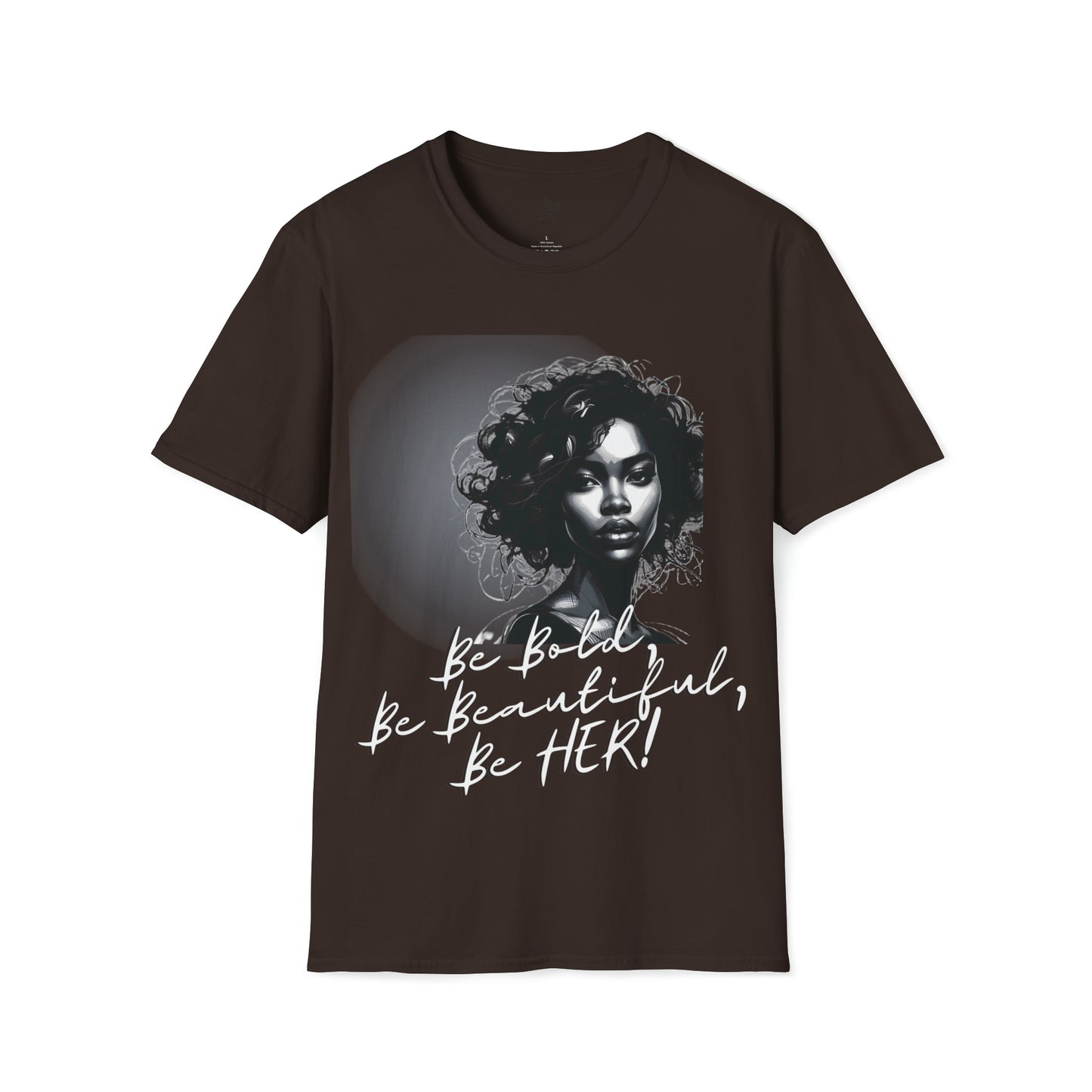 Bold Beautiful Her Blk/White - Dark Chocolate / S - T-Shirt