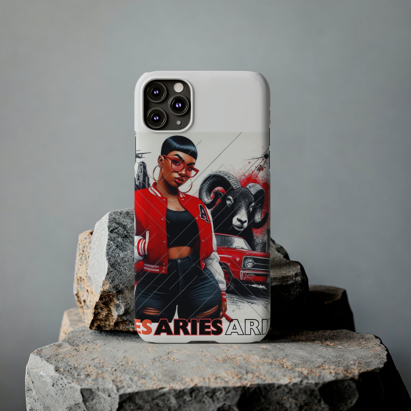 Aries white Slim Phone Cases - Phone Case